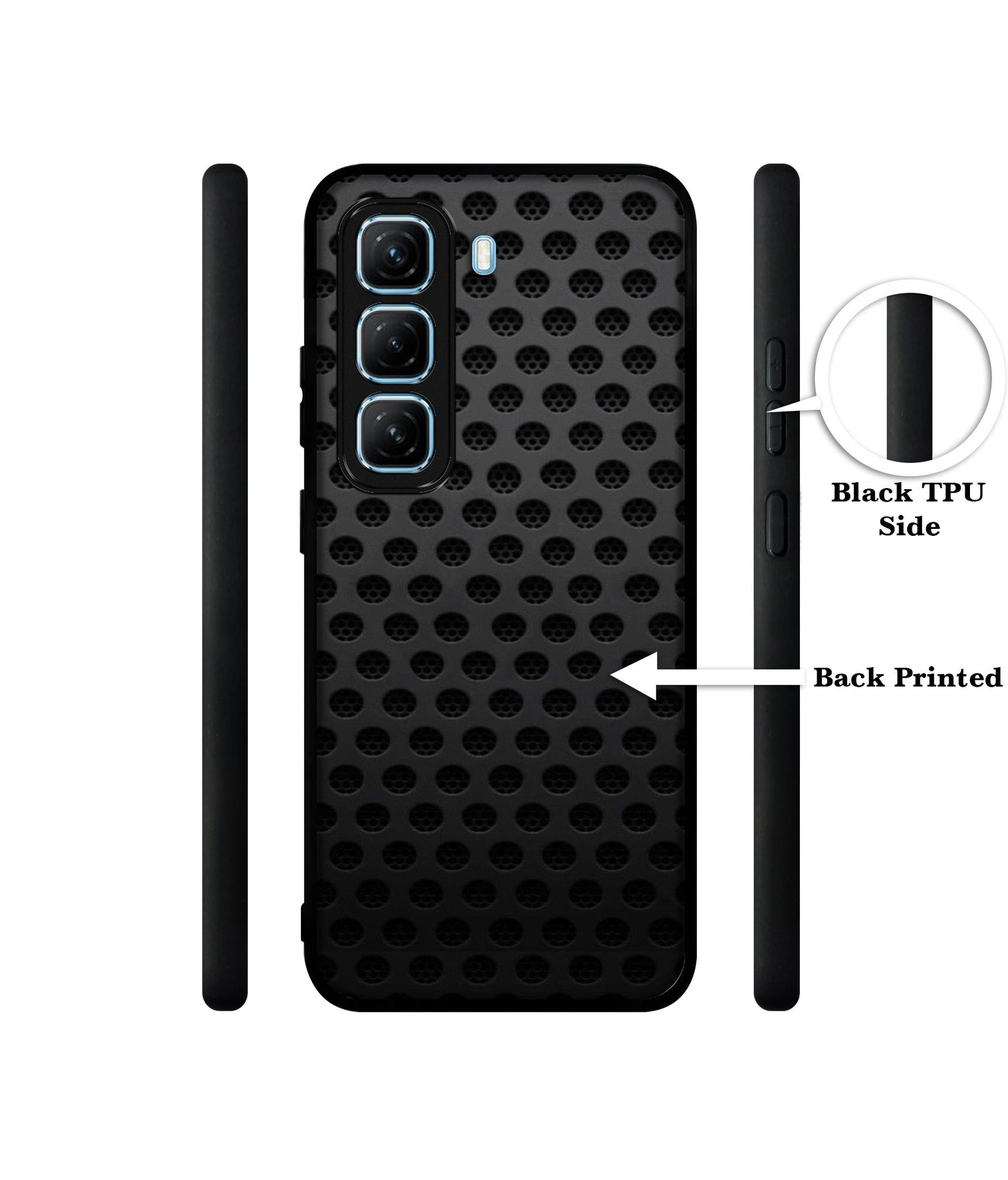 Black Circle Designer 2D Printed Back Case Cover for Infinix Hot 50 5G