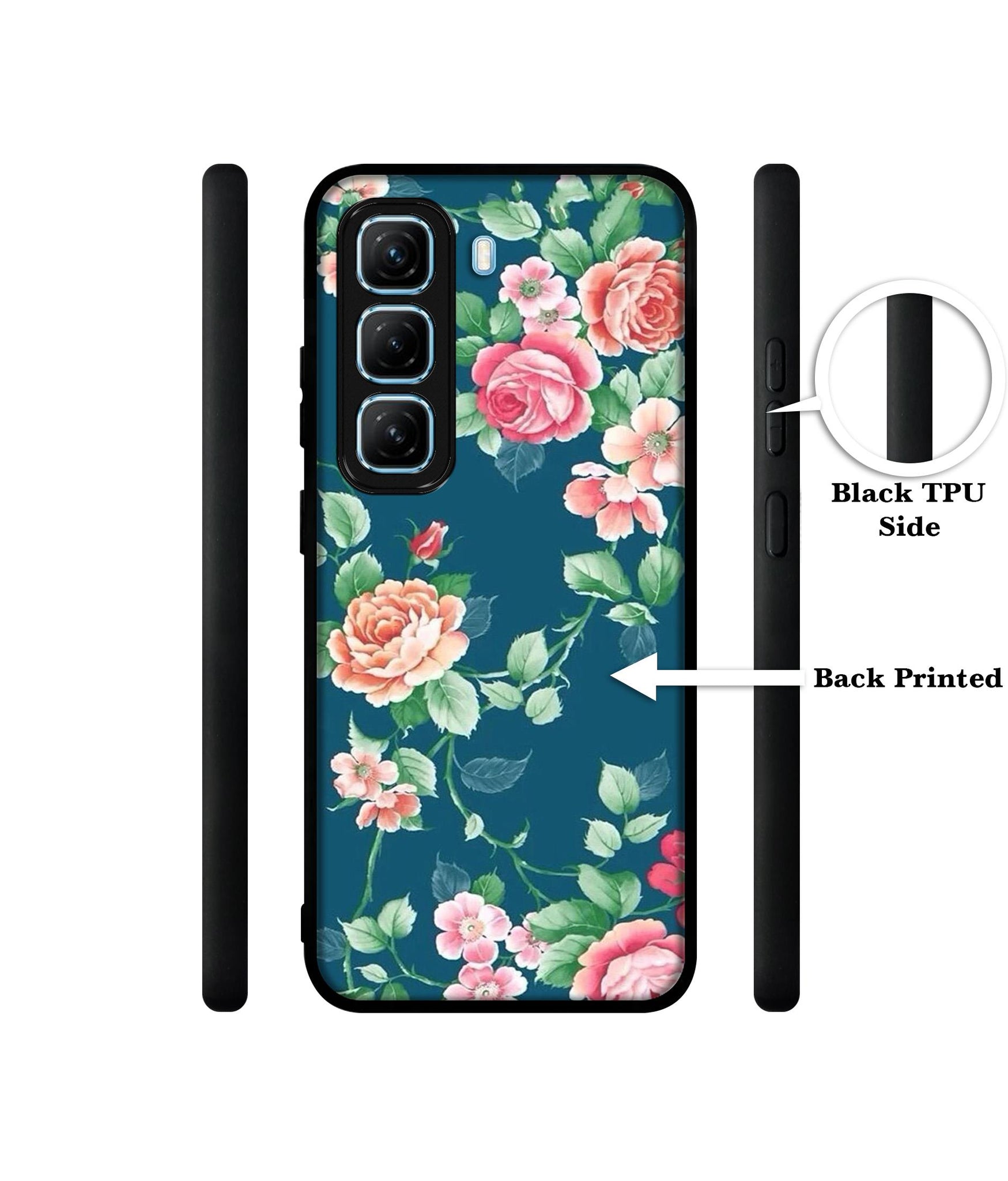 Vintage Floral Designer 2D Printed Back Case Cover for Infinix Hot 50 5G