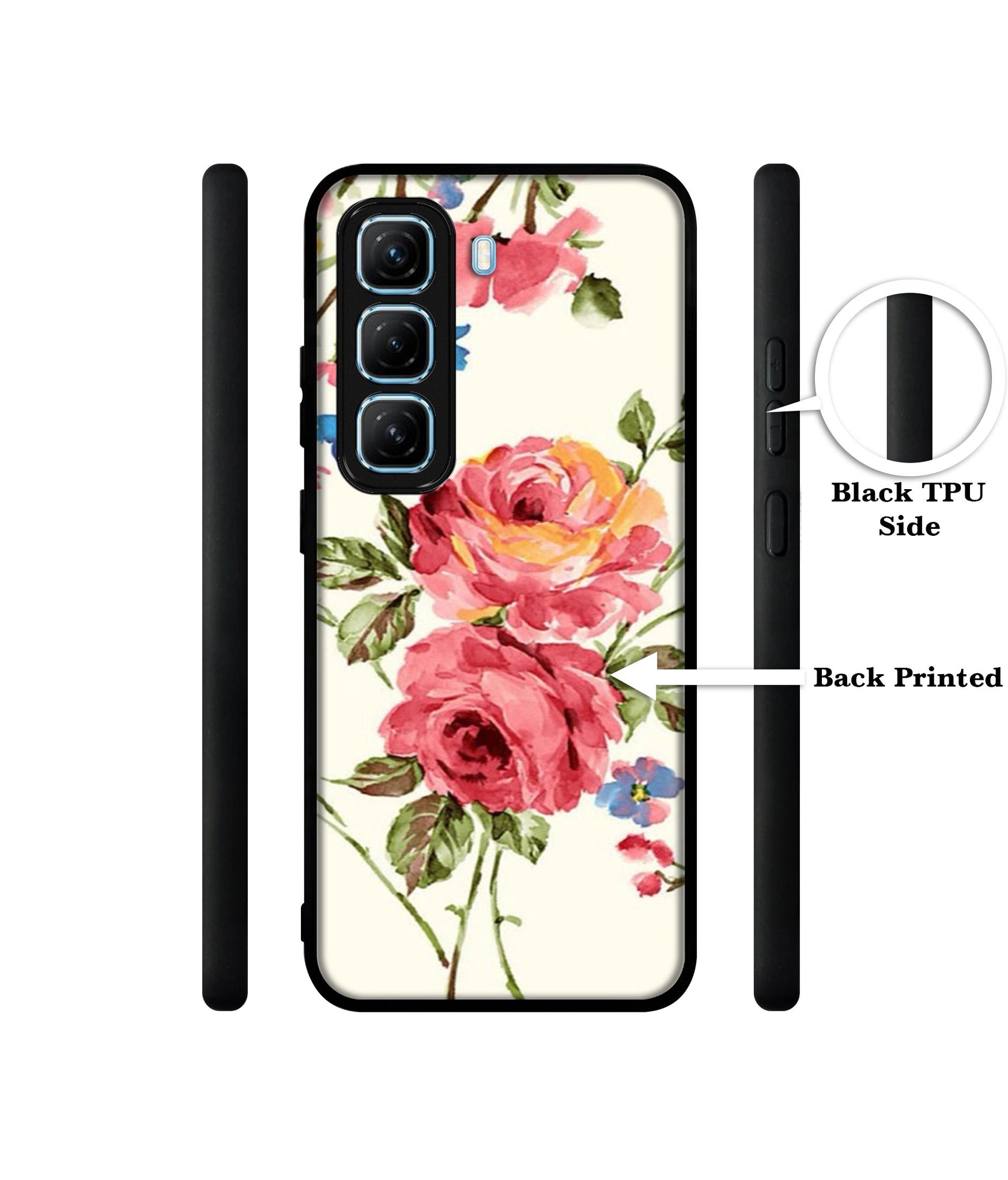 Vintage Painting Flower Designer 2D Printed Back Case Cover for Infinix Hot 50 5G
