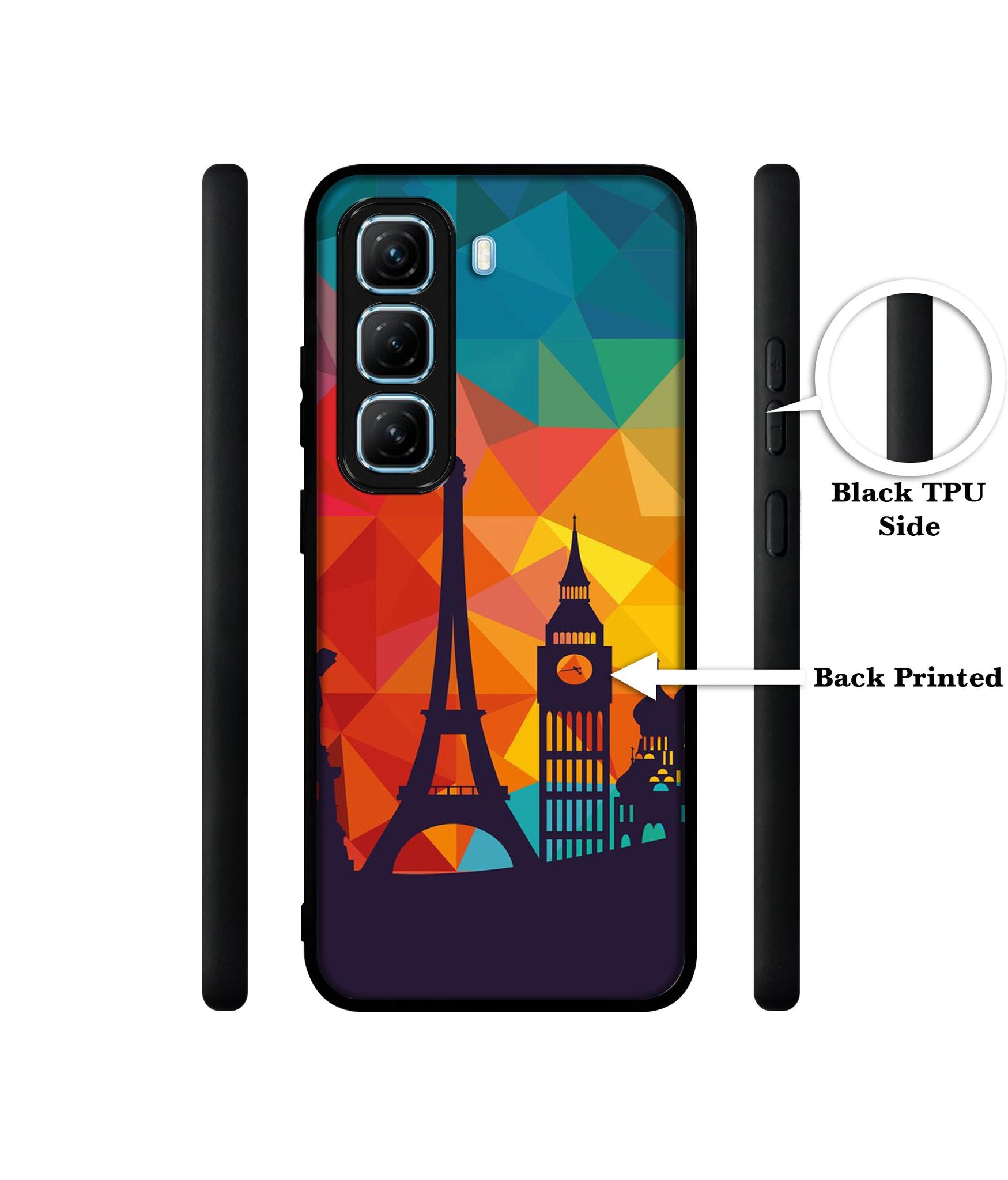 Colored Paris Designer 2D Printed Back Case Cover for Infinix Hot 50 5G