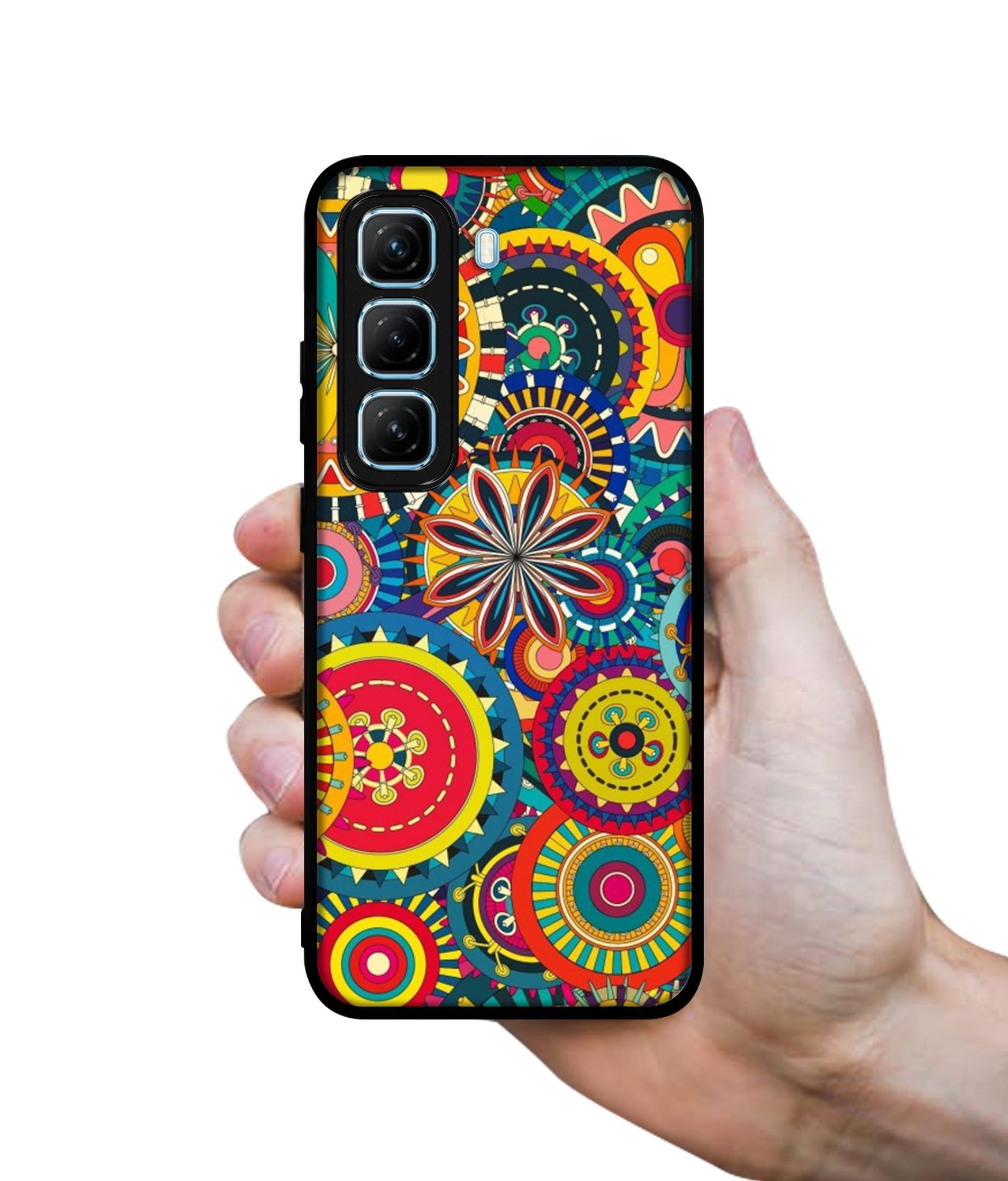 Ring Pattern Print Designer 2D Printed Back Case Cover for Infinix Hot 50 5G