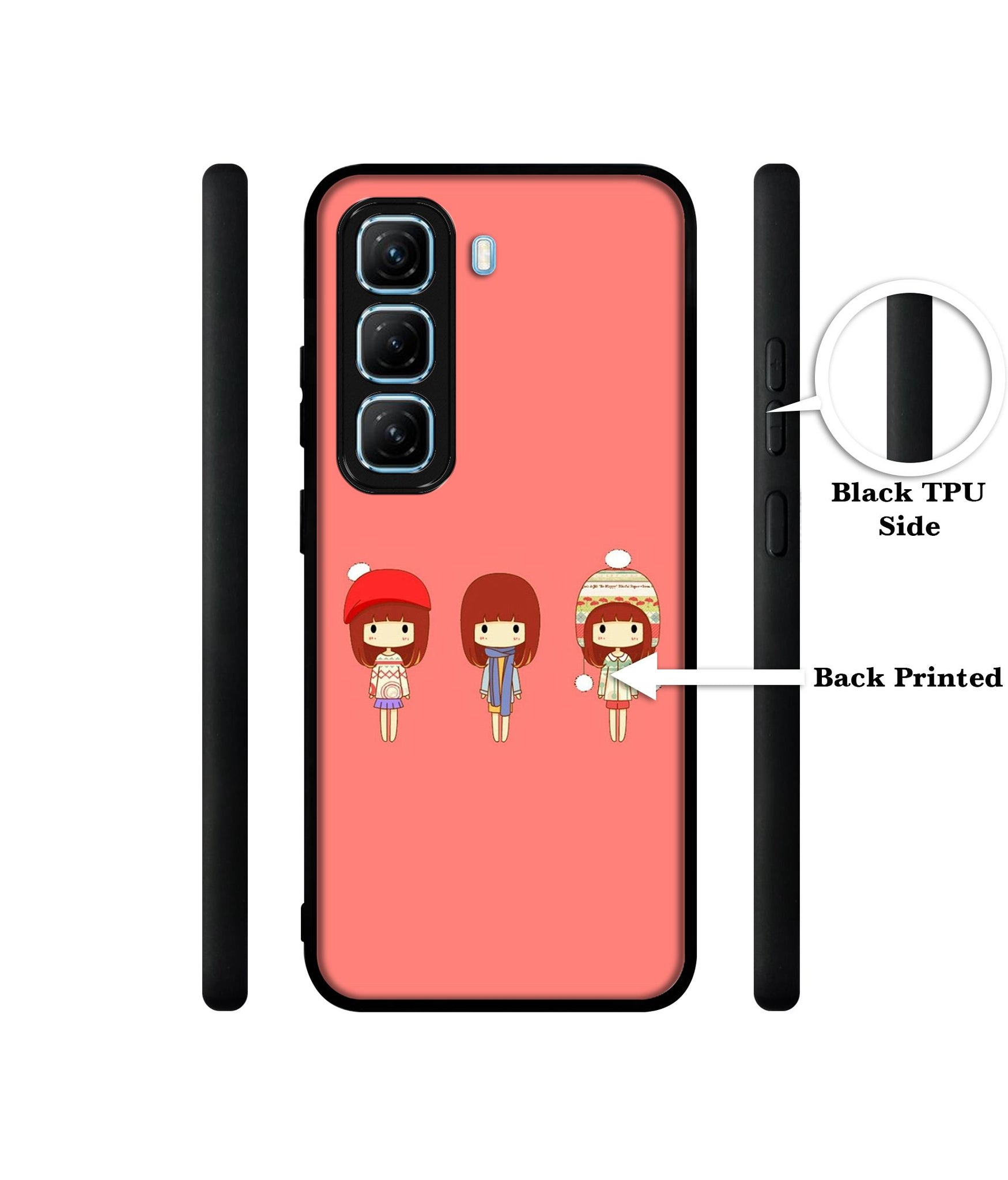 Cute Girls Designer 2D Printed Back Case Cover for Infinix Hot 50 5G