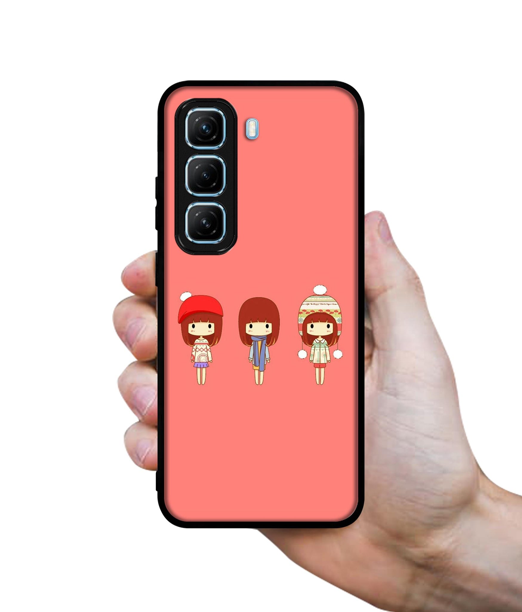 Cute Girls Designer 2D Printed Back Case Cover for Infinix Hot 50 5G