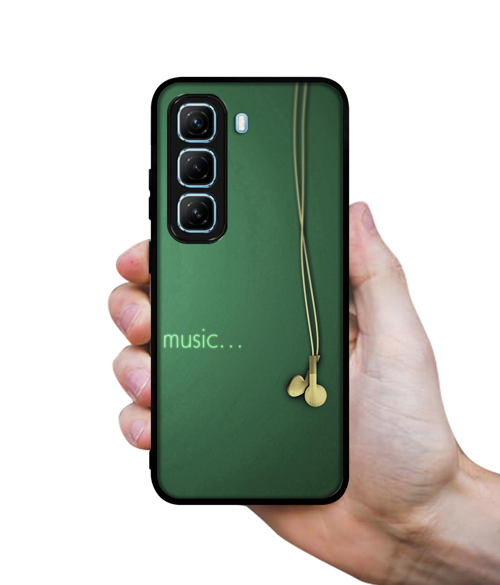 Headphone Music Designer 2D Printed Back Case Cover for Infinix Hot 50 5G