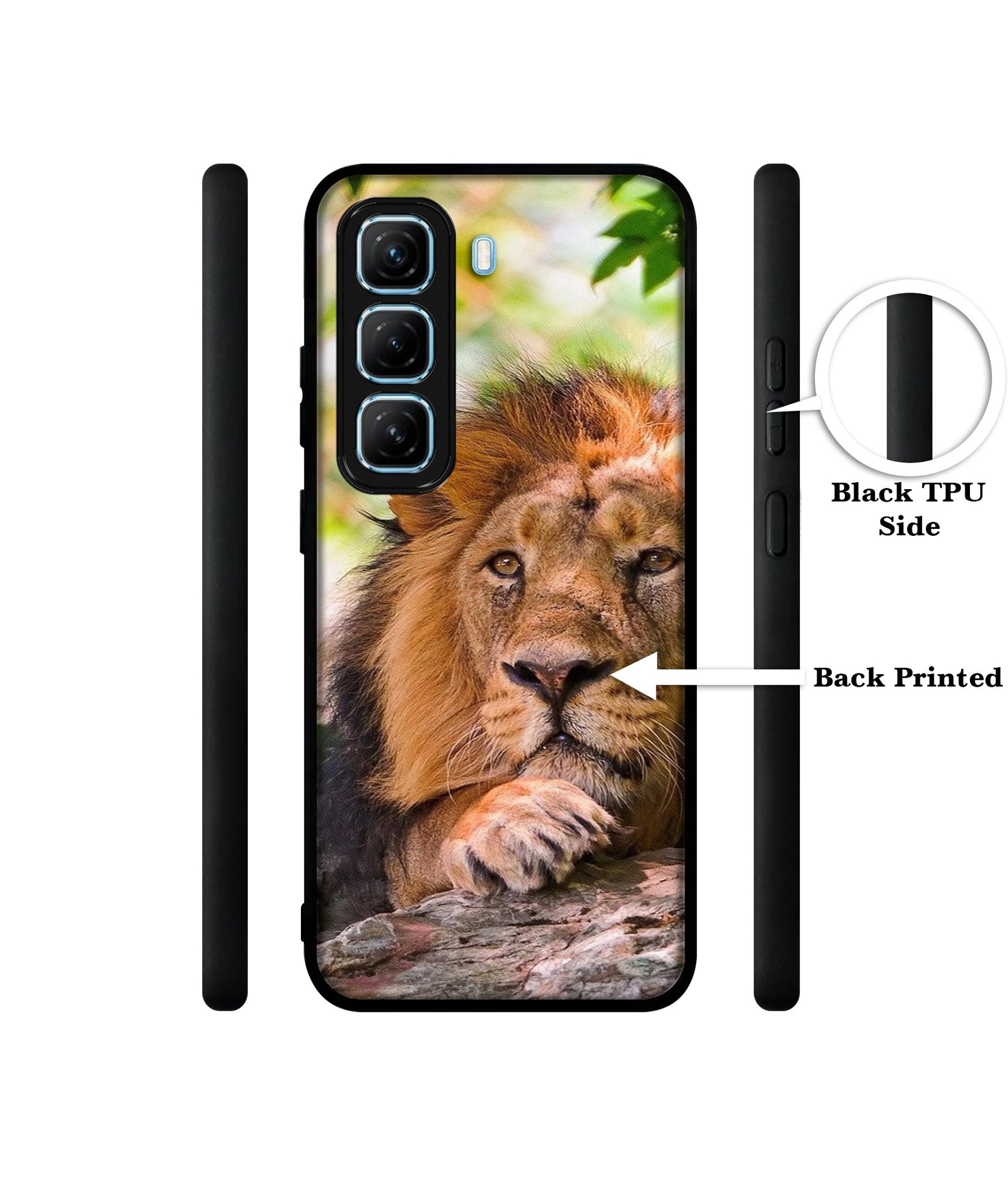 Tiger Pattern Print Designer 2D Printed Back Case Cover for Infinix Hot 50 5G