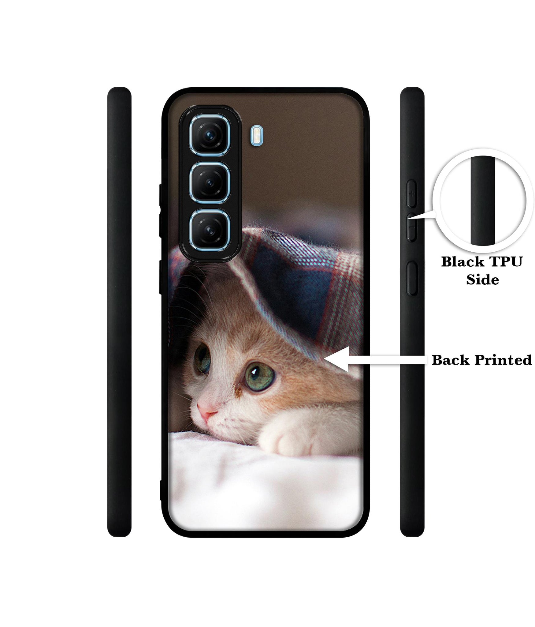 Sleepy Kitten Designer 2D Printed Back Case Cover for Infinix Hot 50 5G