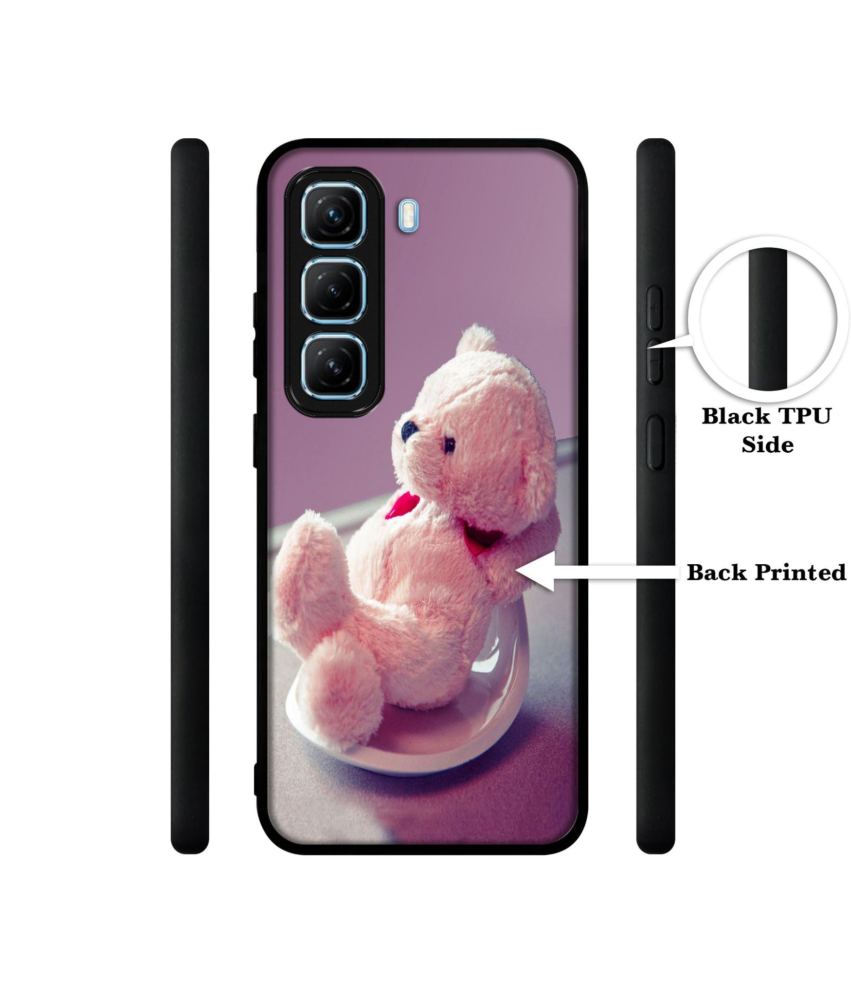 Cute Teddy Bear Designer 2D Printed Back Case Cover for Infinix Hot 50 5G