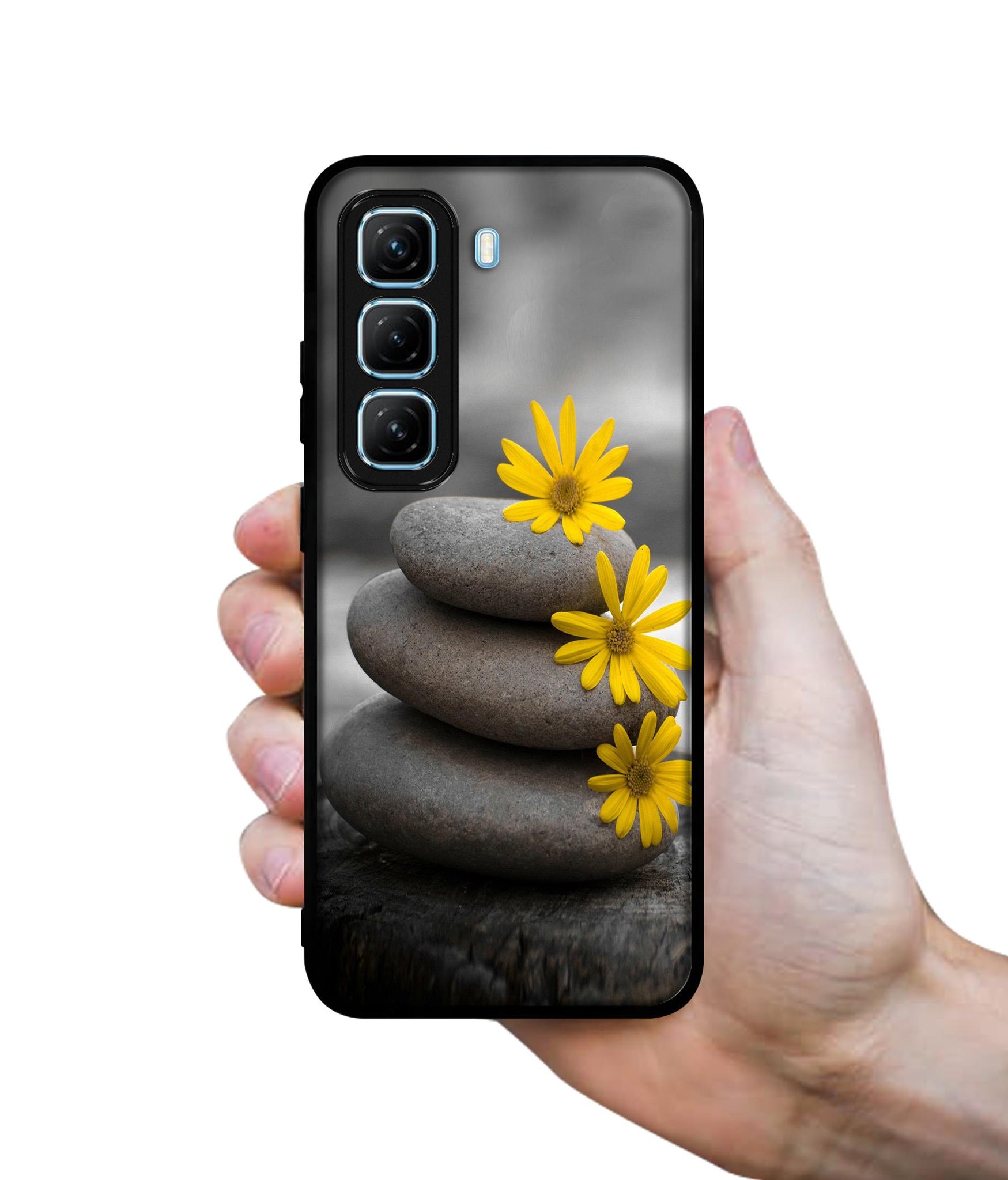 Stones And Flower Designer 2D Printed Back Case Cover for Infinix Hot 50 5G