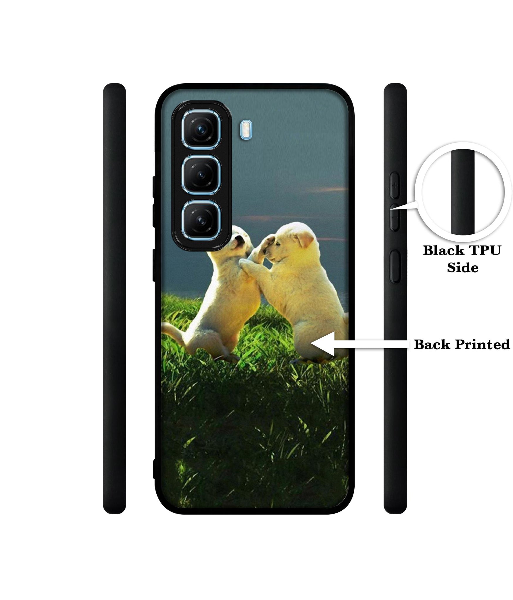 Puppy Couple Sunset Designer 2D Printed Back Case Cover for Infinix Hot 50 5G