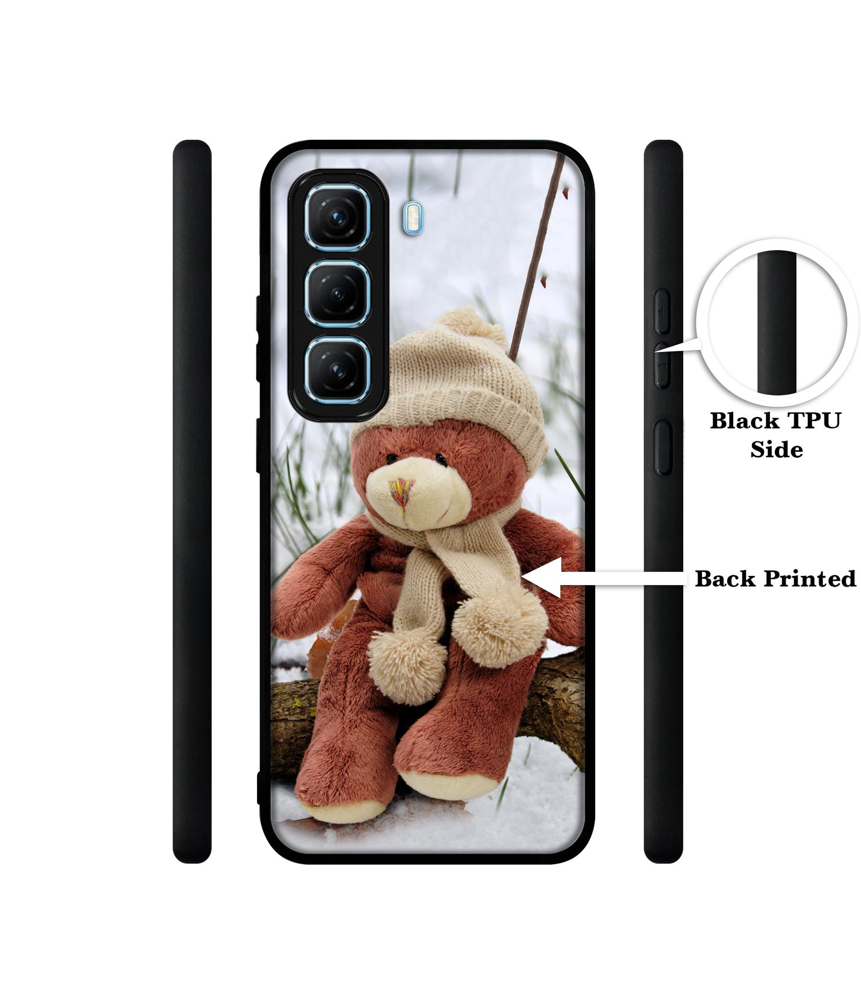 Woolen Bear Designer 2D Printed Back Case Cover for Infinix Hot 50 5G