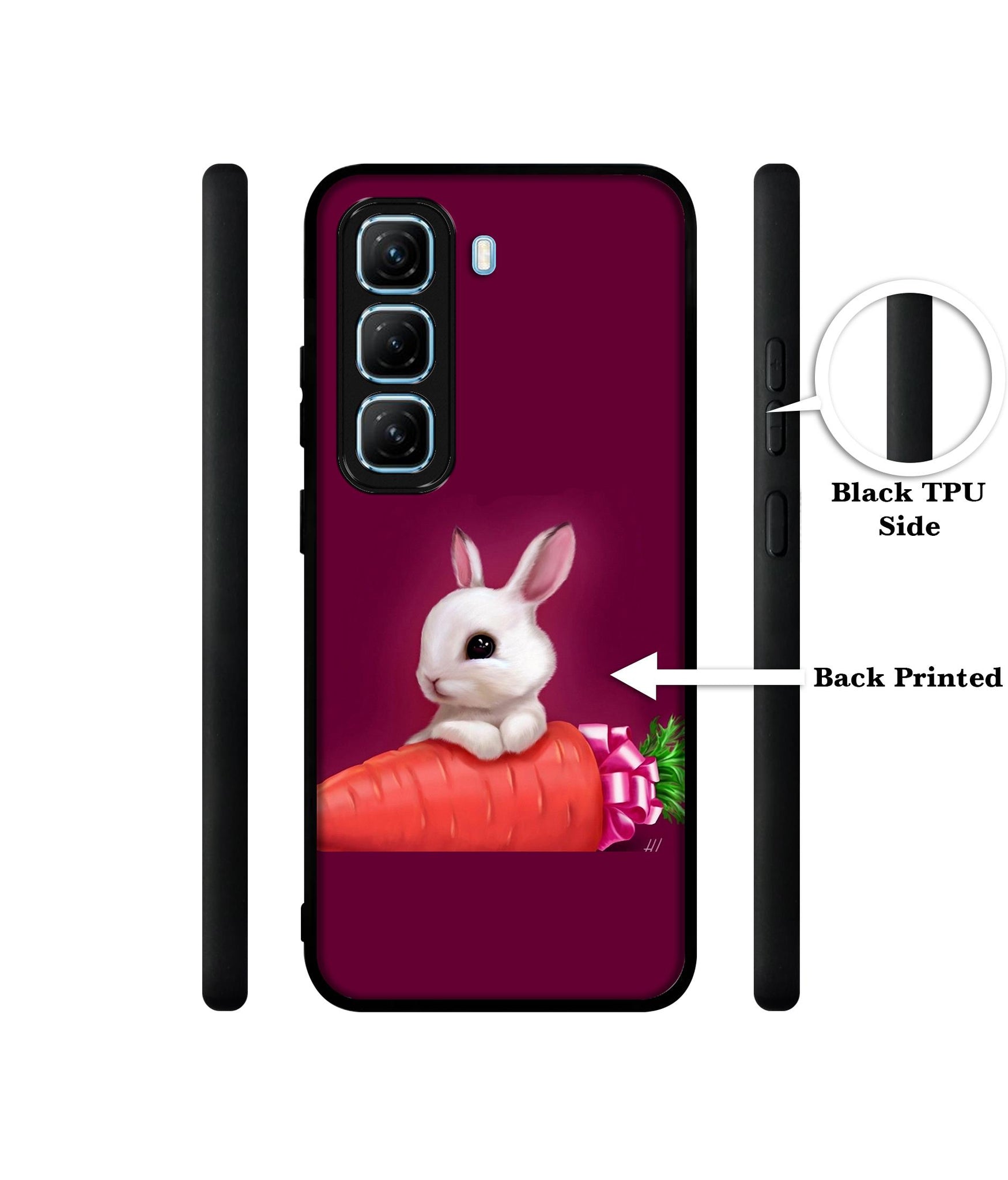 Bunny With Carrot Designer 2D Printed Back Case Cover for Infinix Hot 50 5G