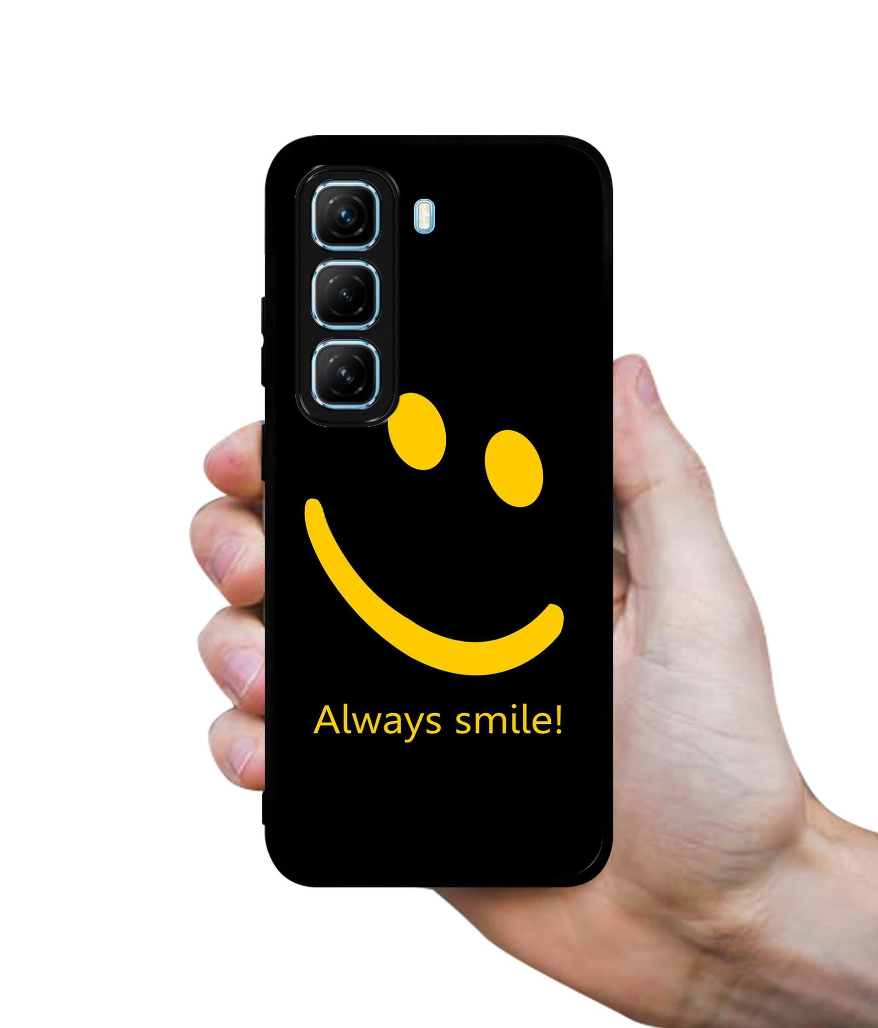 Always Smile Quote Designer 2D Printed Back Case Cover for Infinix Hot 50 5G