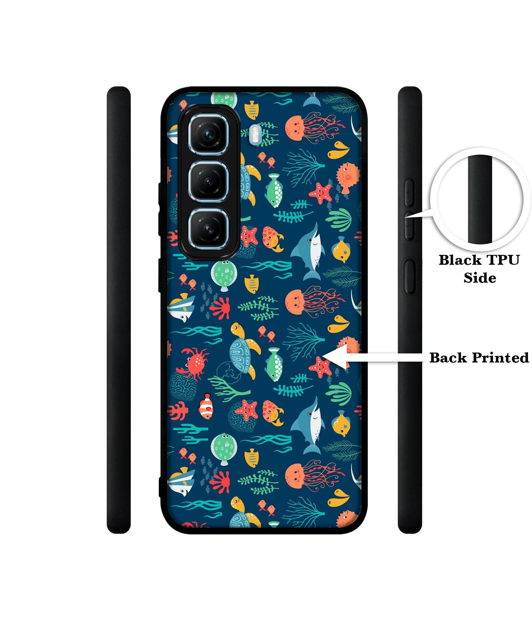 Aquarium Texture Designer 2D Printed Back Case Cover for Infinix Hot 50 5G