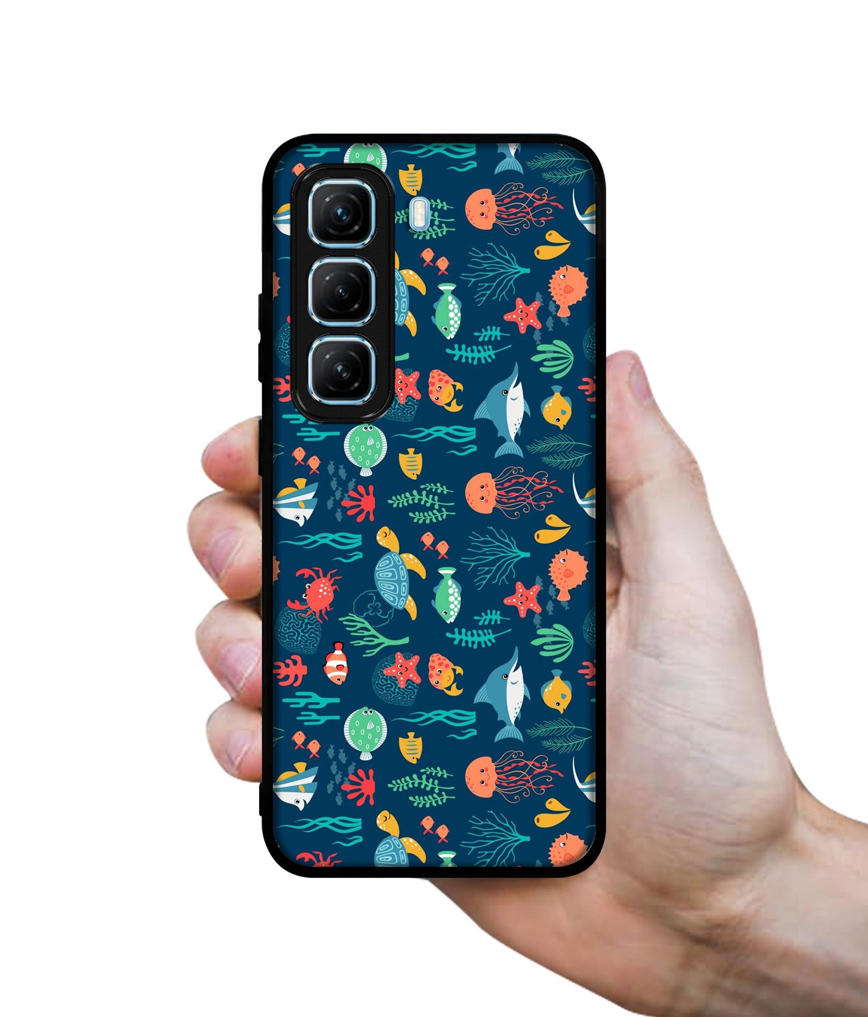 Aquarium Texture Designer 2D Printed Back Case Cover for Infinix Hot 50 5G