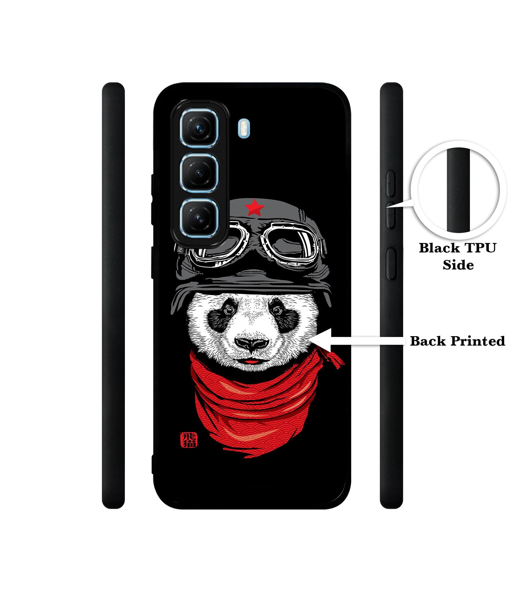 Biker Panda Designer 2D Printed Back Case Cover for Infinix Hot 50 5G