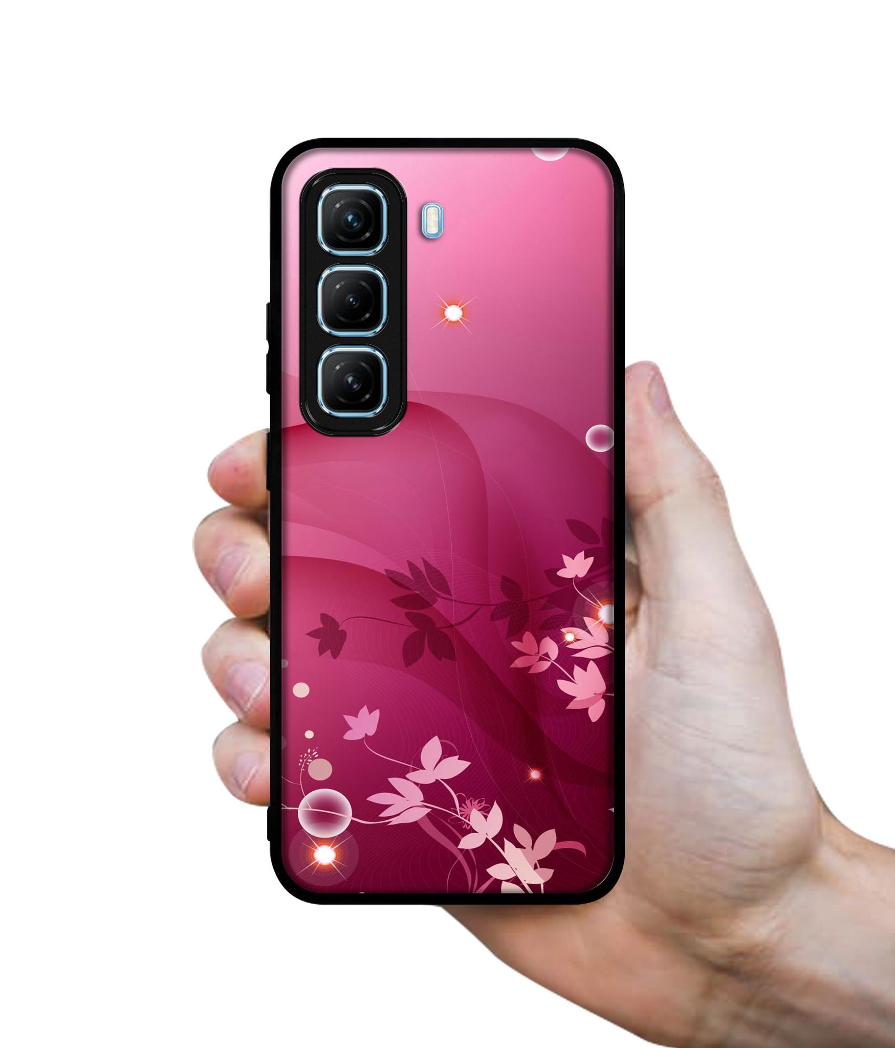 Pink Abstract Designer 2D Printed Back Case Cover for Infinix Hot 50 5G