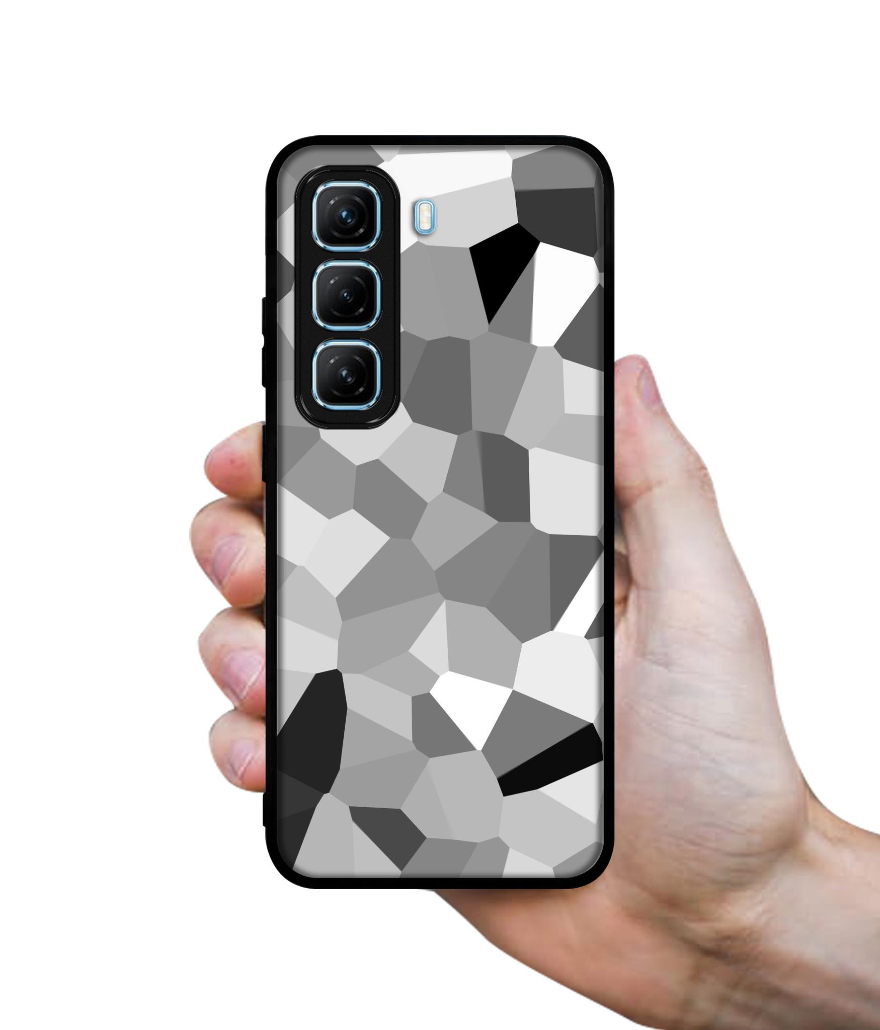 Black & White Mathematical Shape Designer 2D Printed Back Case Cover for Infinix Hot 50 5G