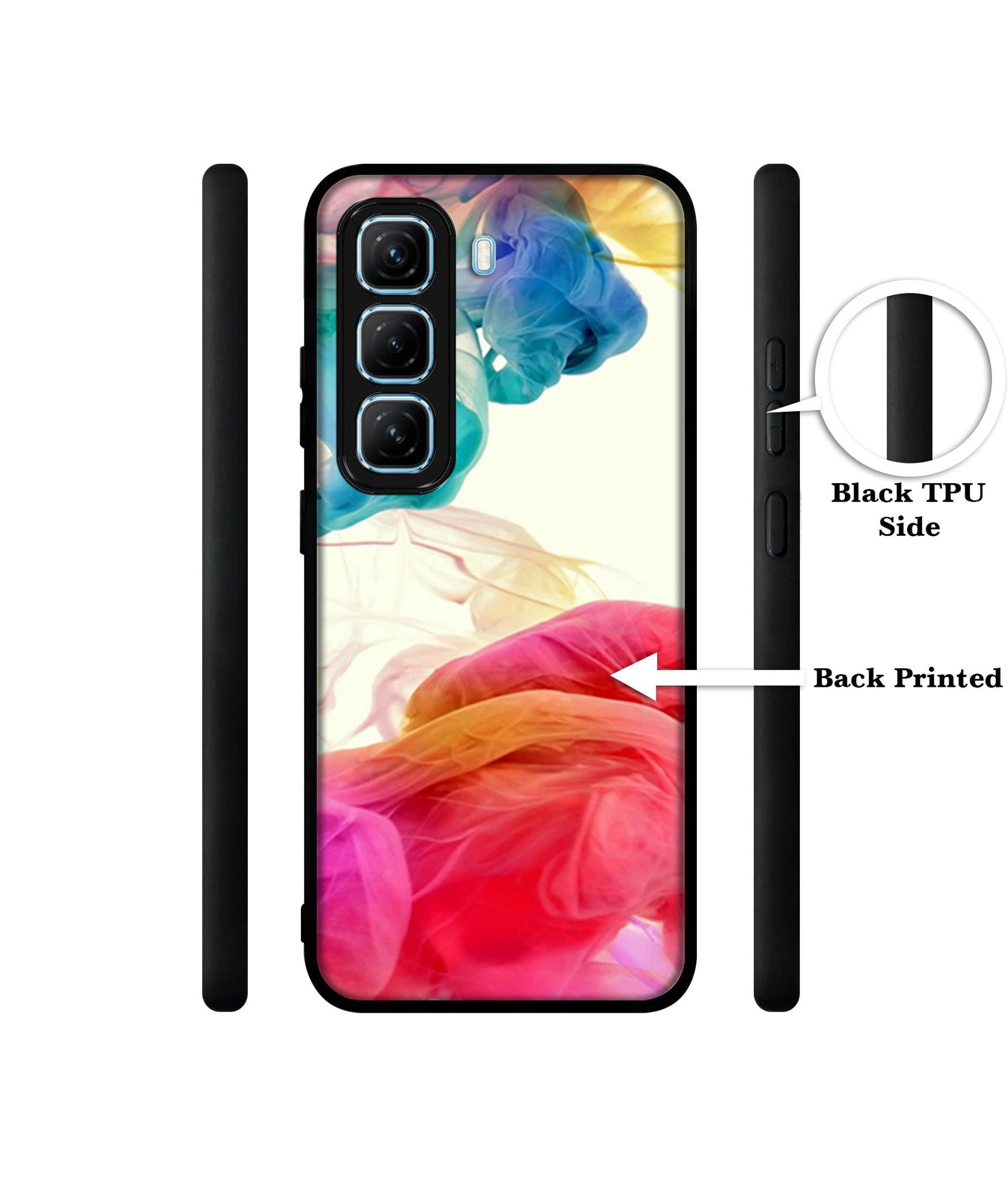 Colored Smoke Designer 2D Printed Back Case Cover for Infinix Hot 50 5G