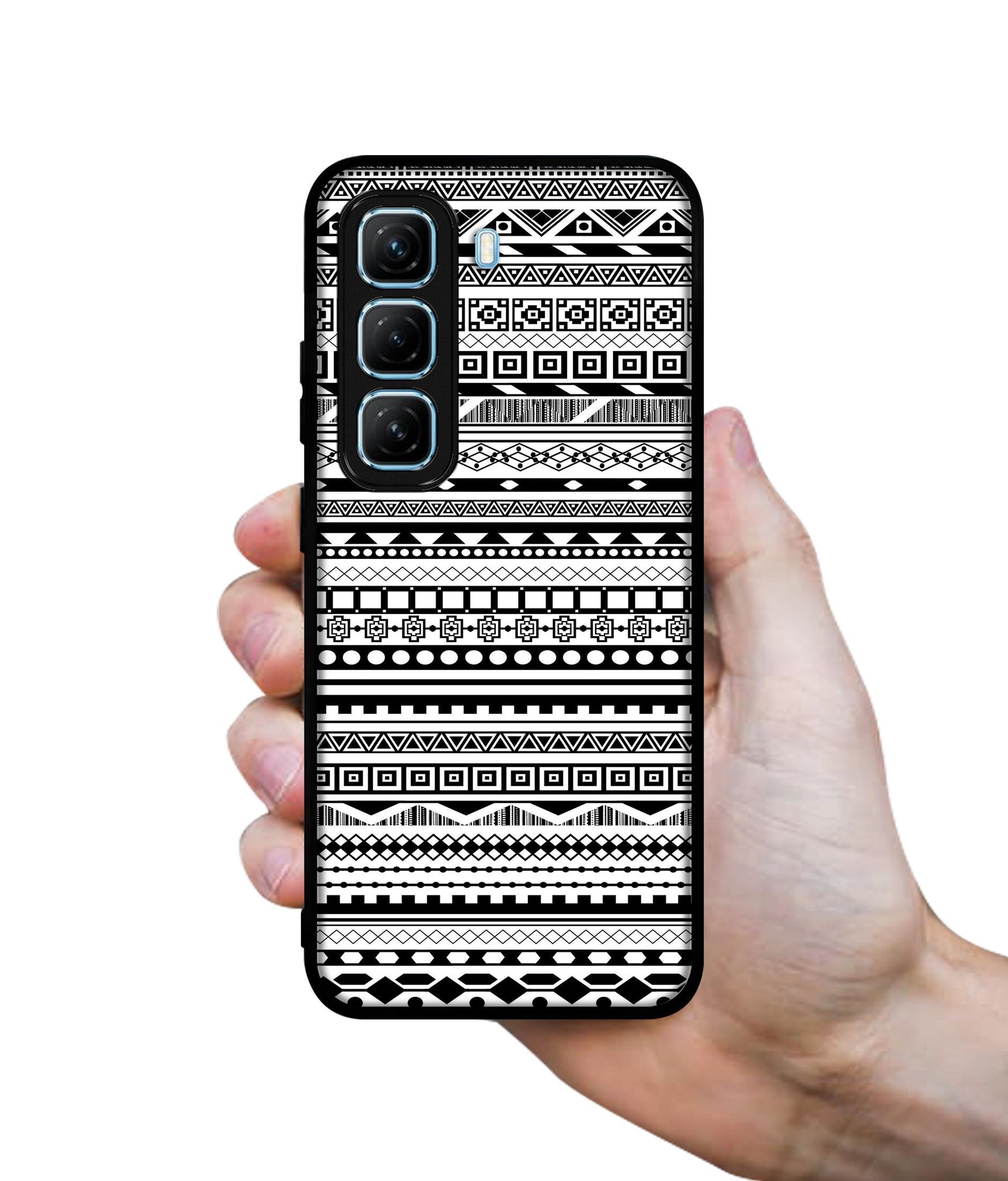 Black & White Patterns Designer 2D Printed Back Case Cover for Infinix Hot 50 5G