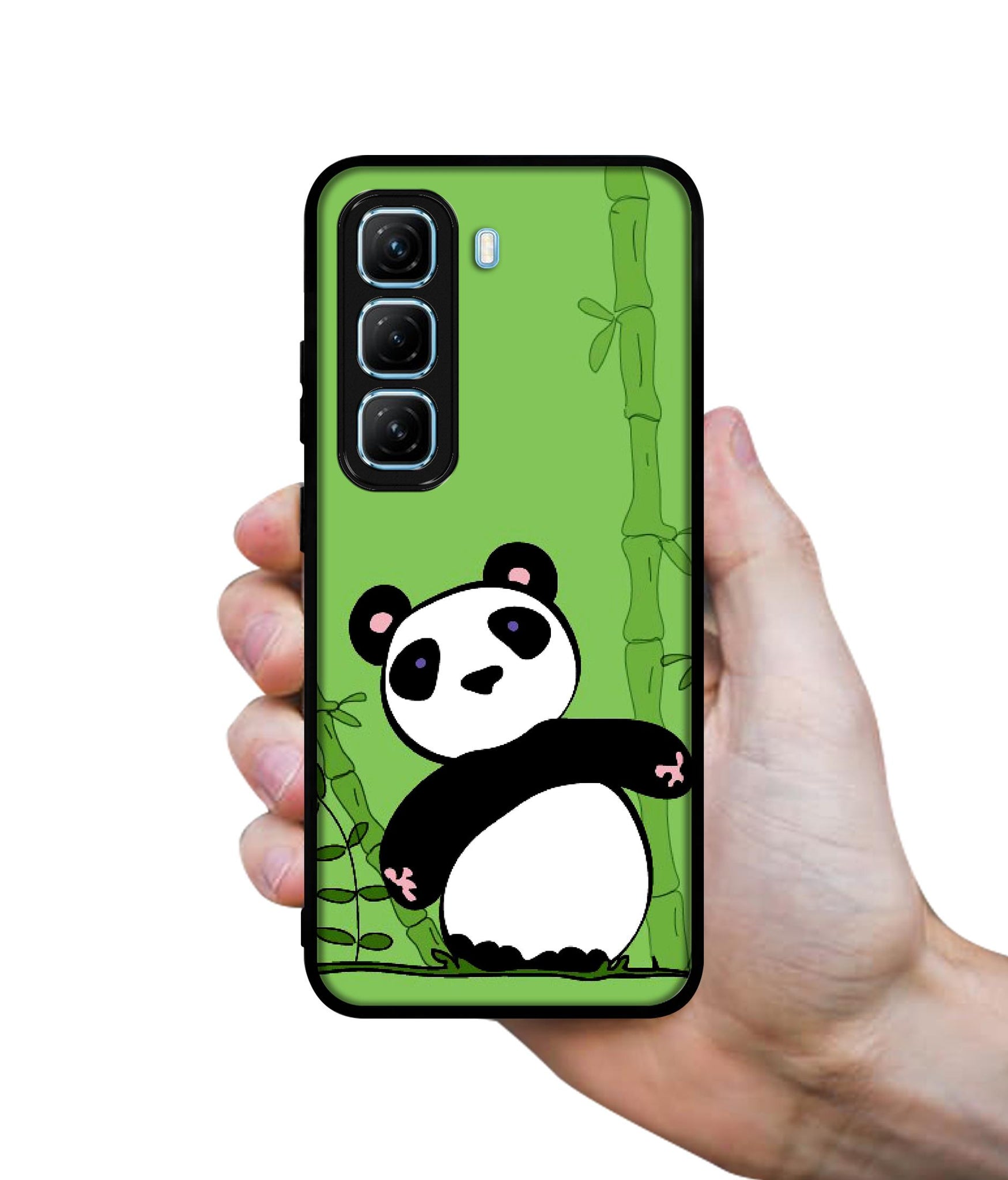 Panda with Bamboo Designer 2D Printed Back Case Cover for Infinix Hot 50 5G