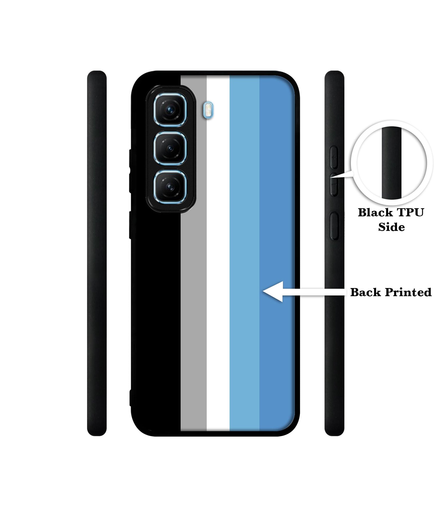 White and Blue Lines Designer 2D Printed Back Case Cover for Infinix Hot 50 5G