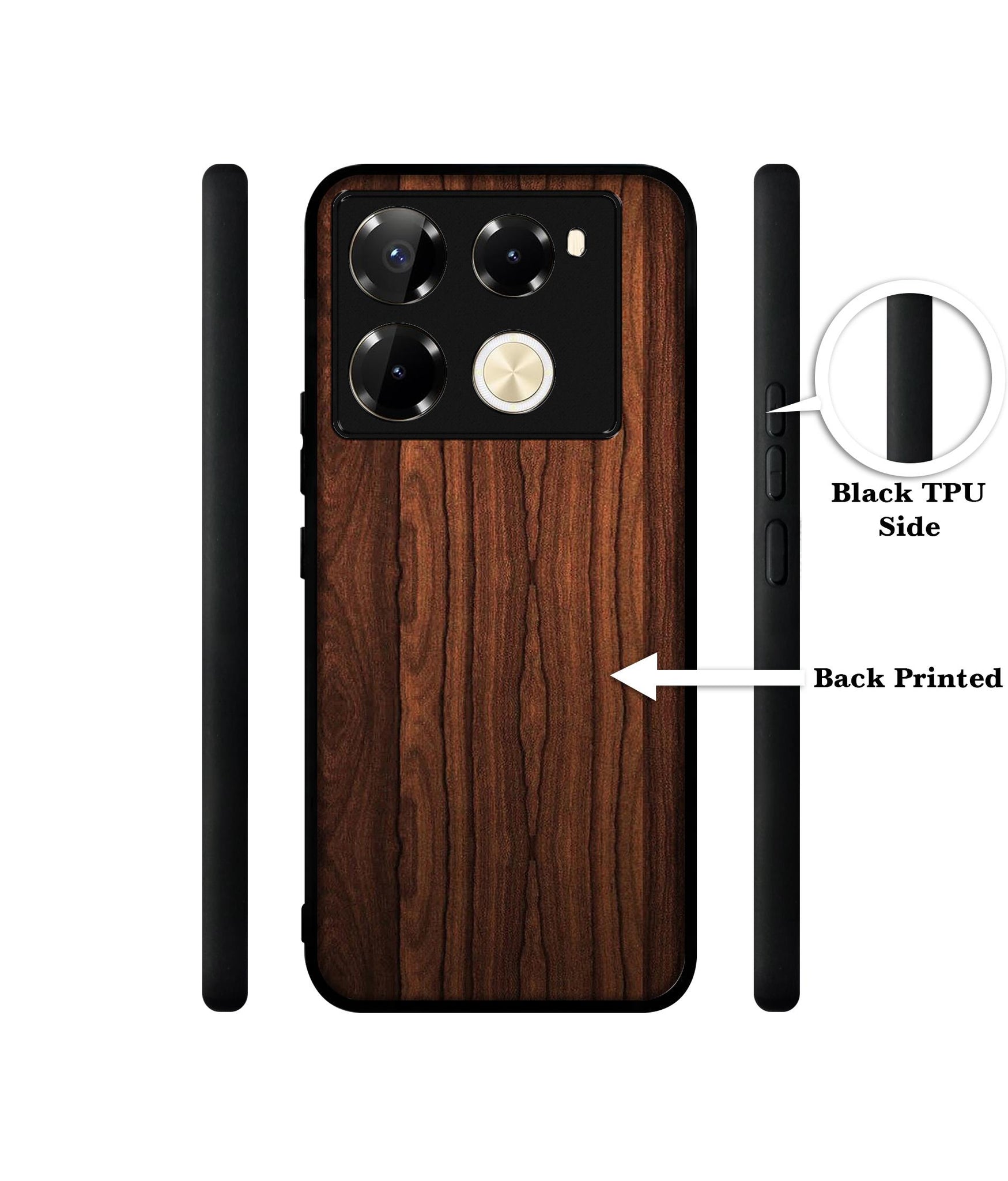 Brown Wooden Texture Designer 2D Printed Back Case Cover for Infinix Note 40 Pro 5G / 4G / Note 40 Pro Plus 5G