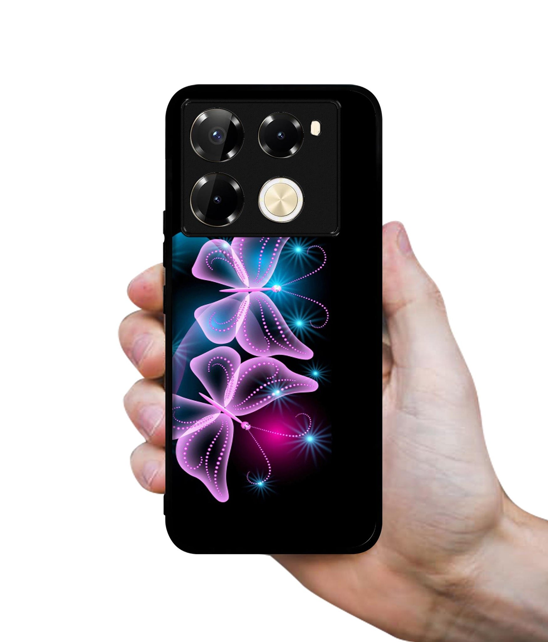 Butterflies Neon Light Designer 2D Printed Back Case Cover for Infinix Note 40 Pro 5G / 4G / Note 40 Pro Plus 5G