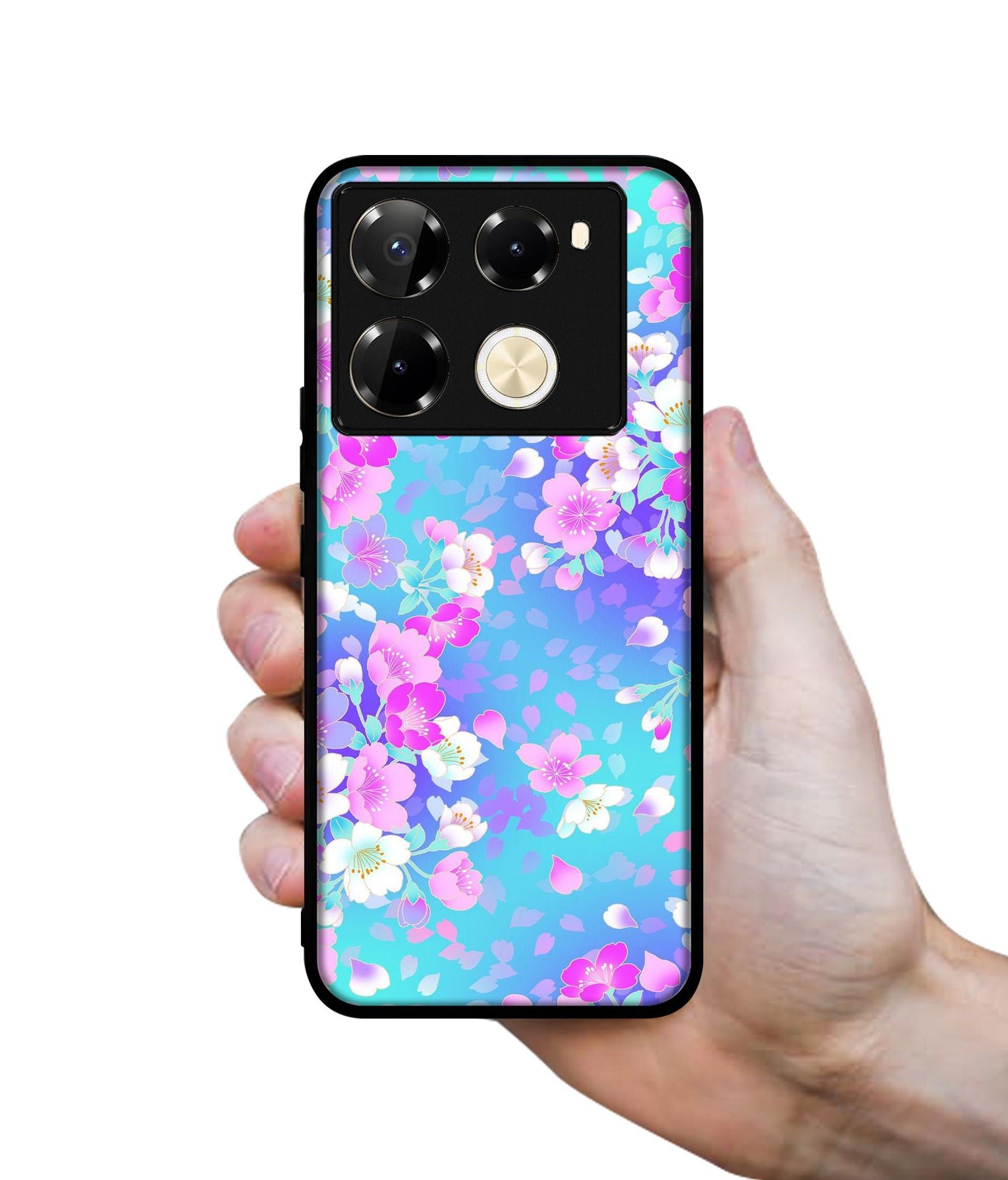 Floral Blue Pattern Designer 2D Printed Back Case Cover for Infinix Note 40 Pro 5G / 4G / Note 40 Pro Plus 5G