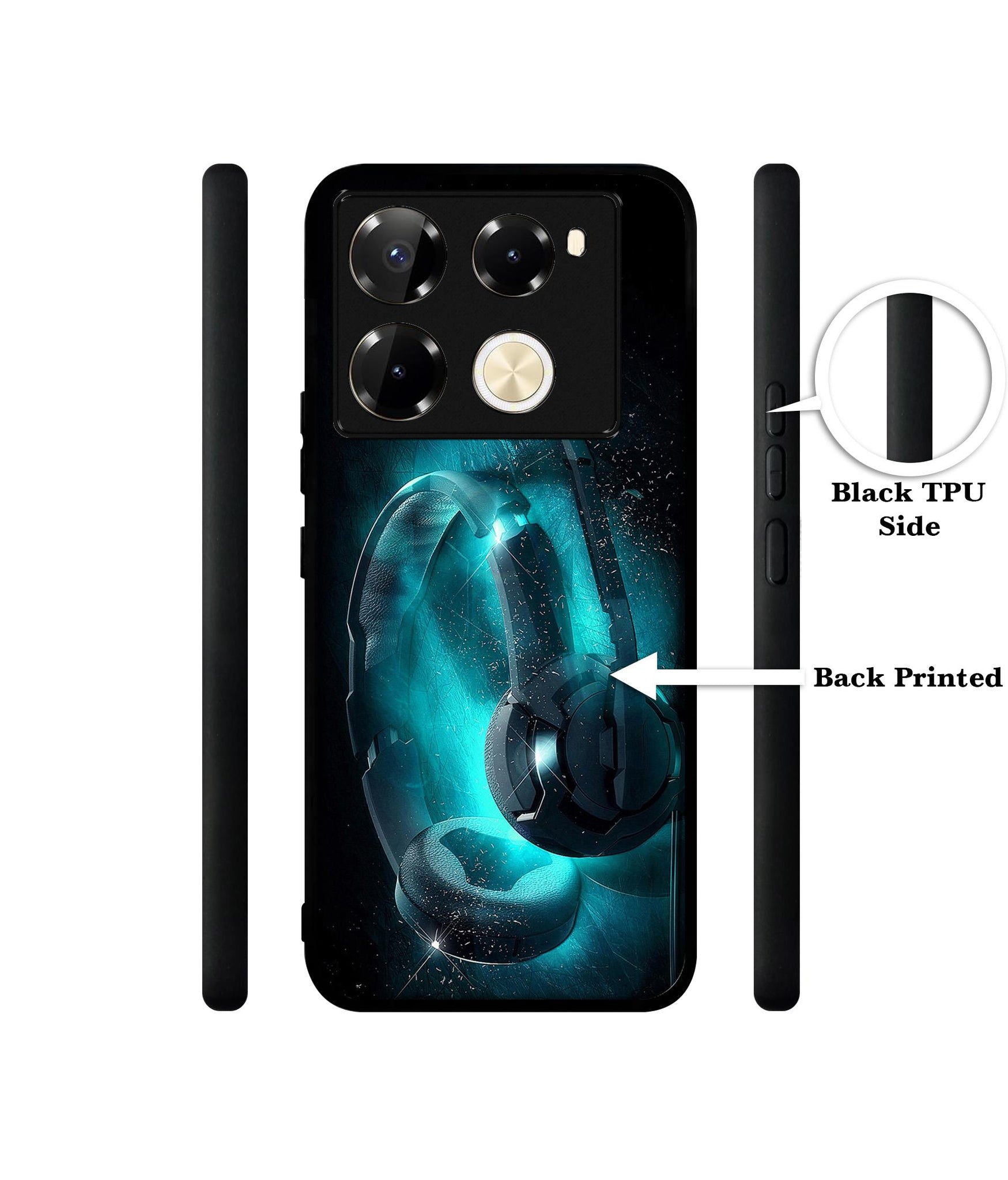 Cool Headphone Designer 2D Printed Back Case Cover for Infinix Note 40 Pro 5G / 4G / Note 40 Pro Plus 5G
