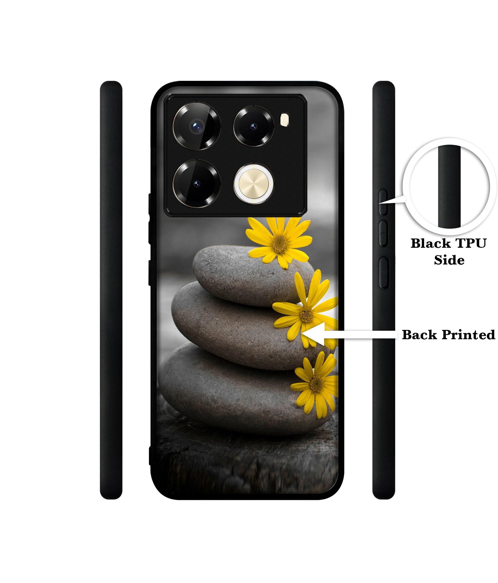 Stones And Flower Designer 2D Printed Back Case Cover for Infinix Note 40 Pro 5G / 4G / Note 40 Pro Plus 5G