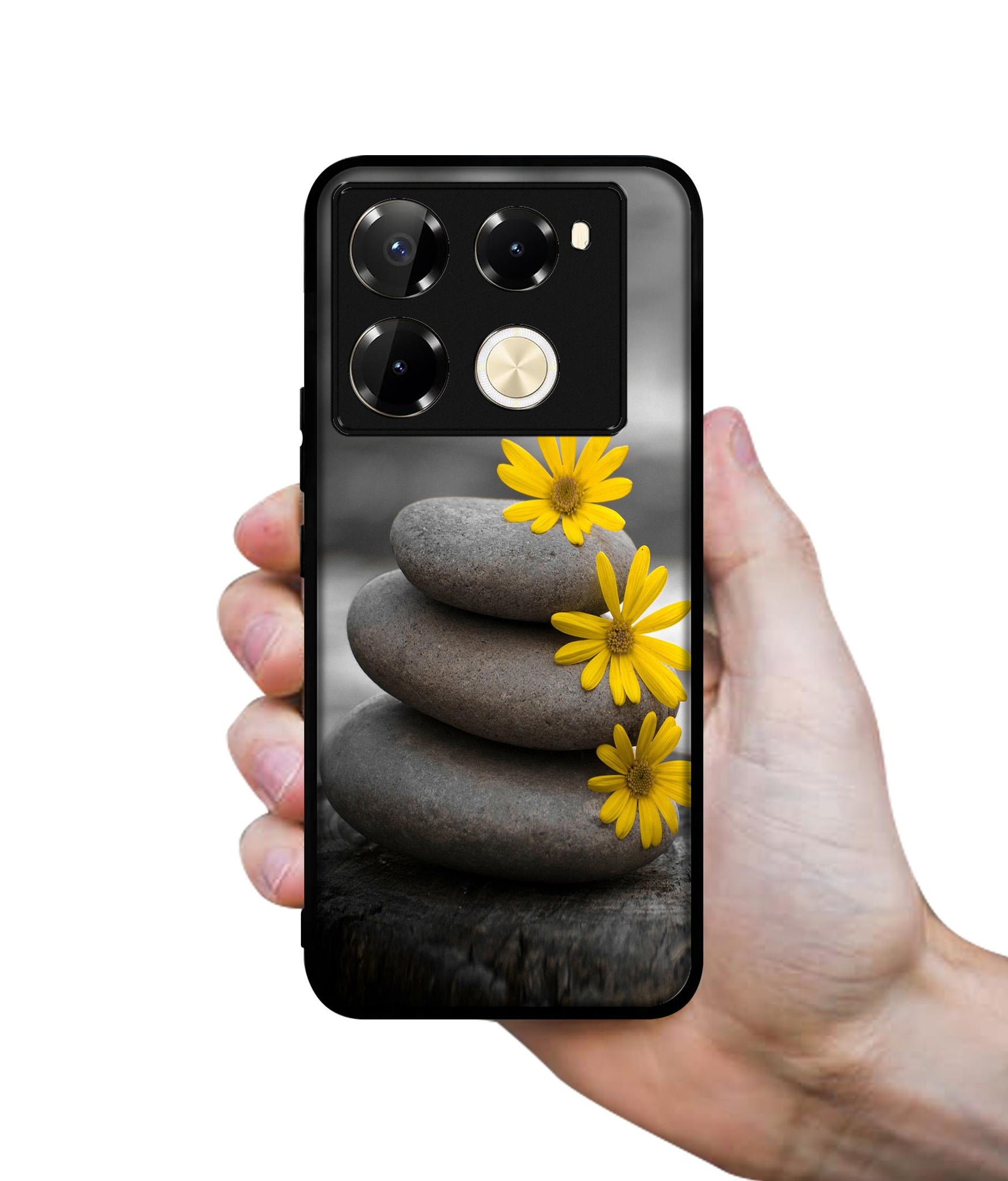 Stones And Flower Designer 2D Printed Back Case Cover for Infinix Note 40 Pro 5G / 4G / Note 40 Pro Plus 5G