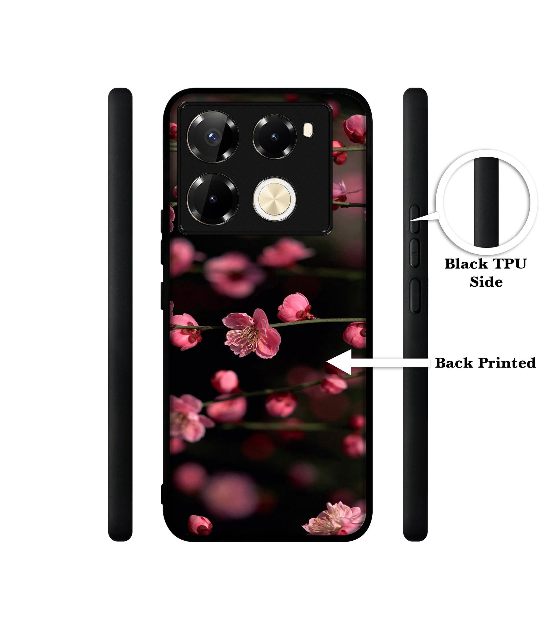 Pink Flowers Designer 2D Printed Back Case Cover for Infinix Note 40 Pro 5G / 4G / Note 40 Pro Plus 5G