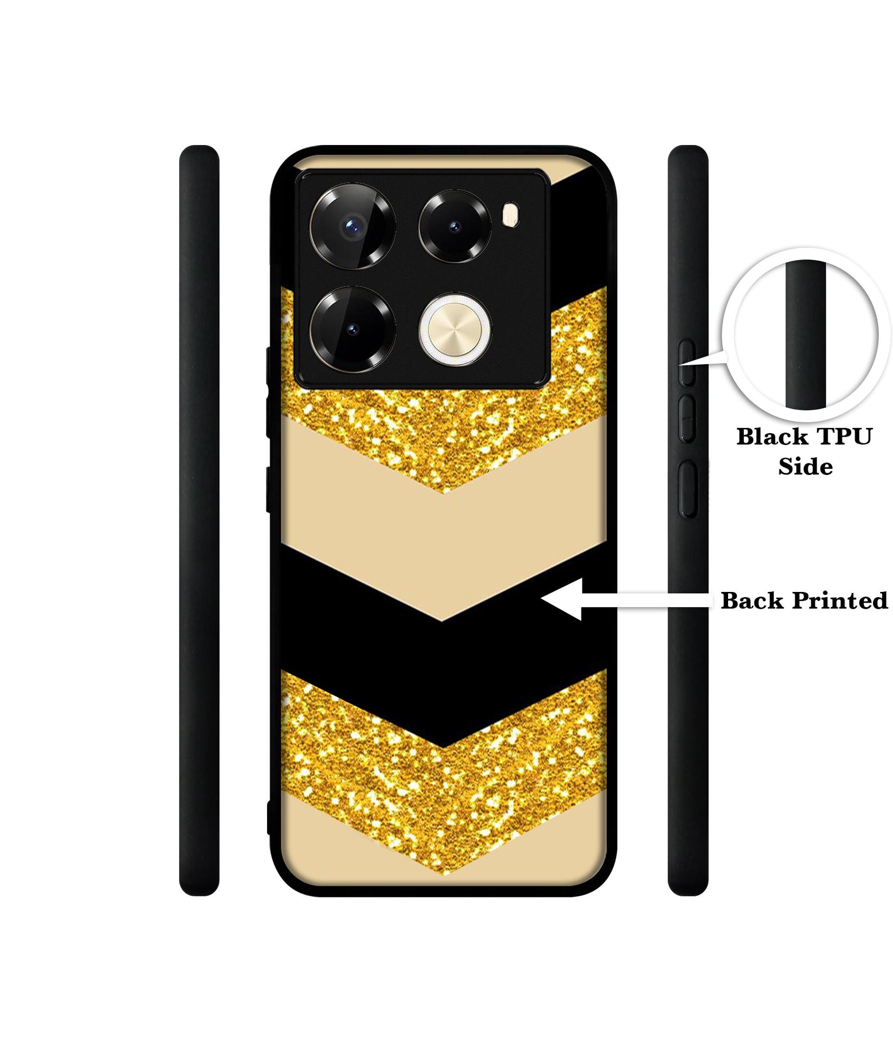 Black & Gold Designer 2D Printed Back Case Cover for Infinix Note 40 Pro 5G / 4G / Note 40 Pro Plus 5G