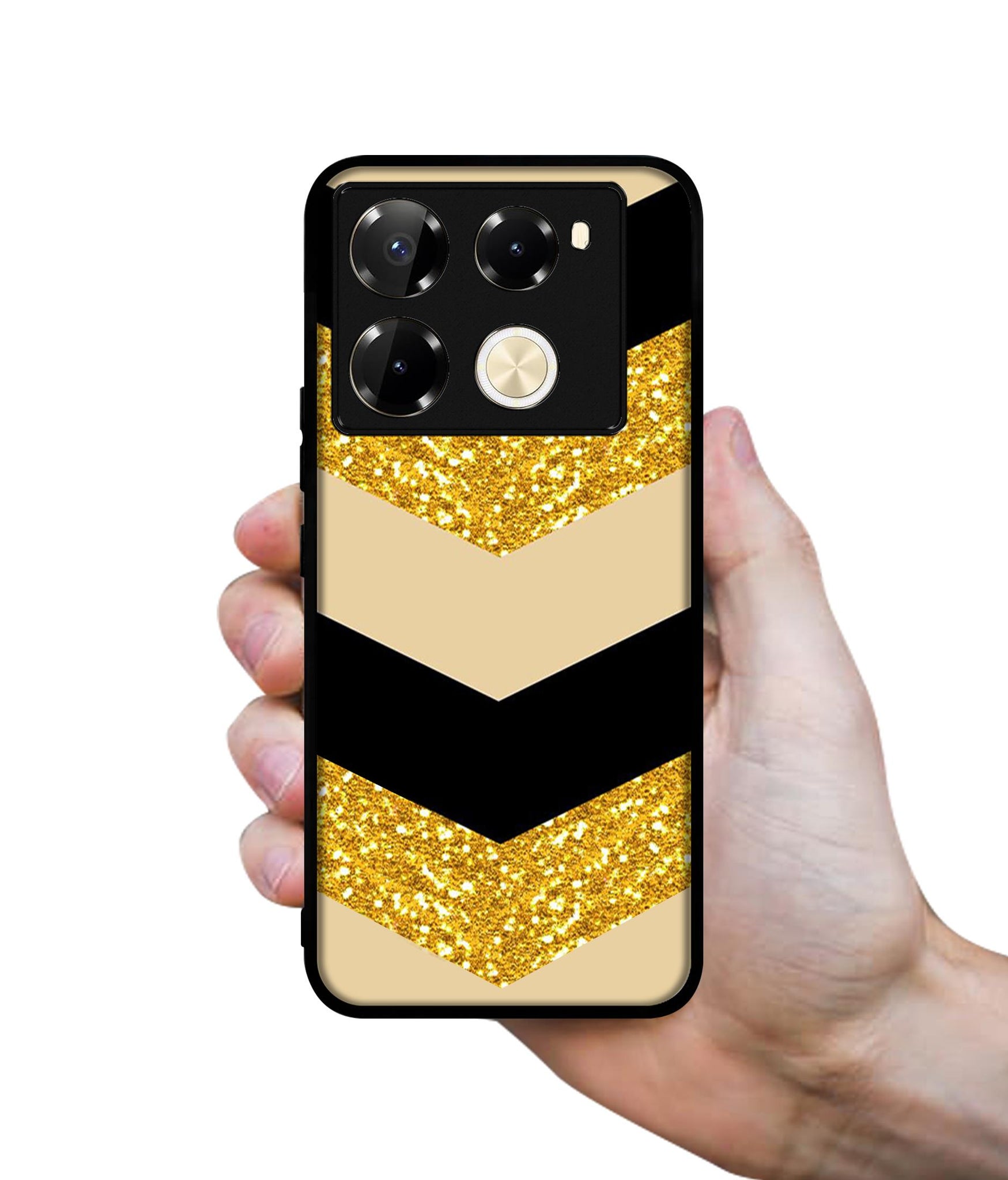 Black & Gold Designer 2D Printed Back Case Cover for Infinix Note 40 Pro 5G / 4G / Note 40 Pro Plus 5G