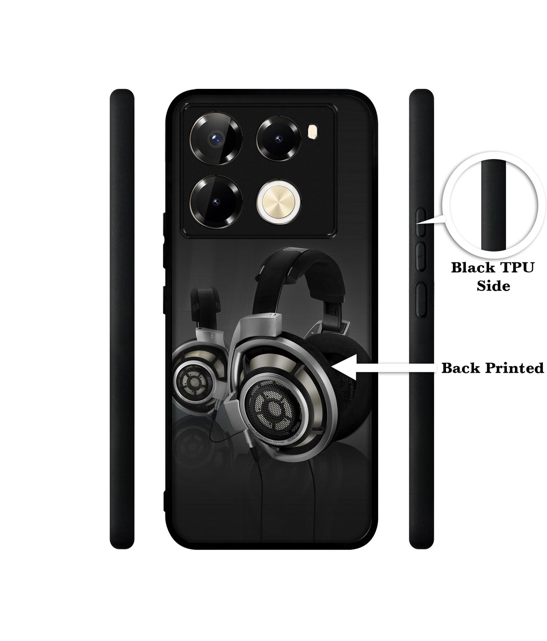 Head Phone Designer 2D Printed Back Case Cover for Infinix Note 40 Pro 5G / 4G / Note 40 Pro Plus 5G