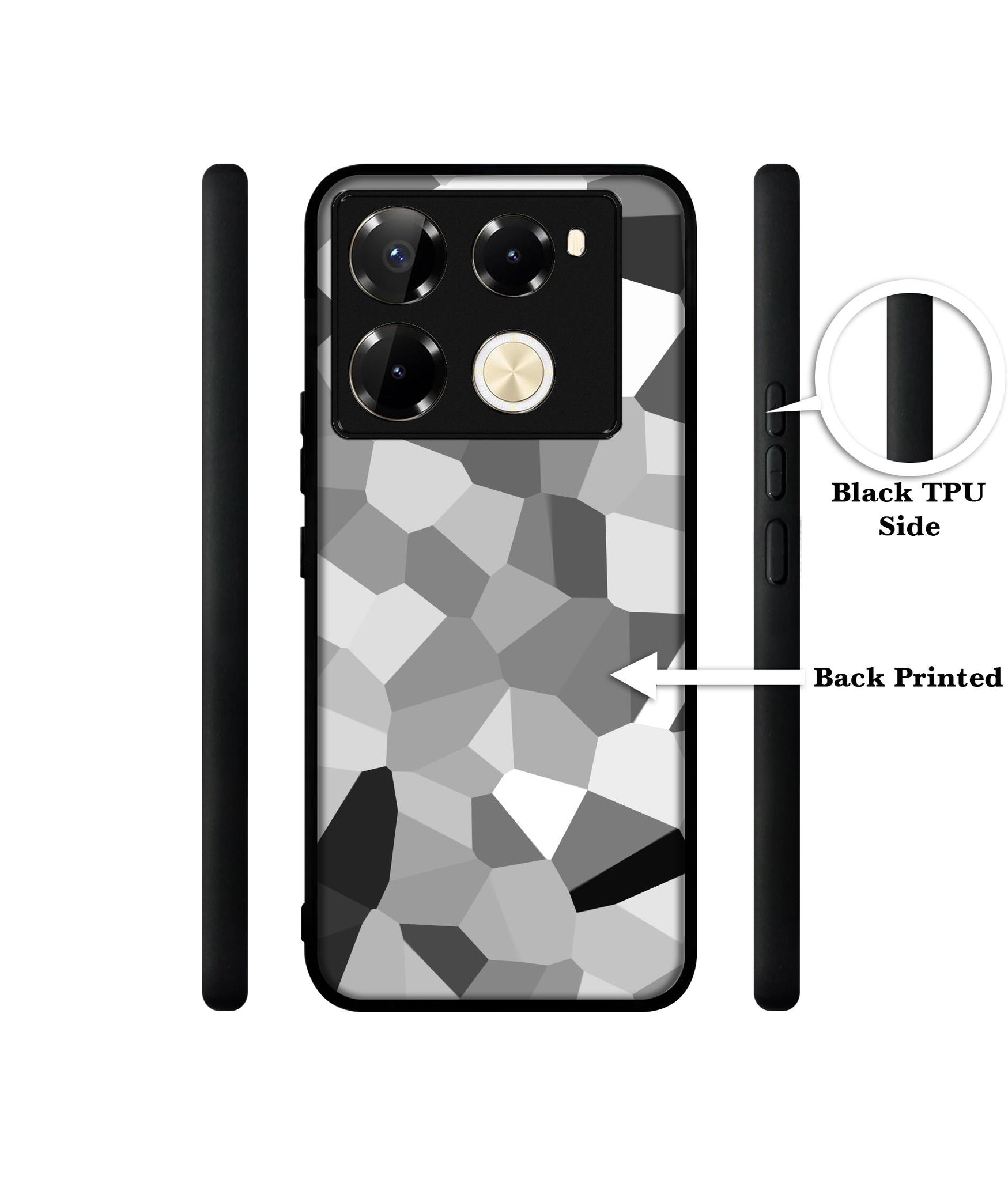 Black & White Mathematical Shape Designer 2D Printed Back Case Cover for Infinix Note 40 Pro 5G / 4G / Note 40 Pro Plus 5G