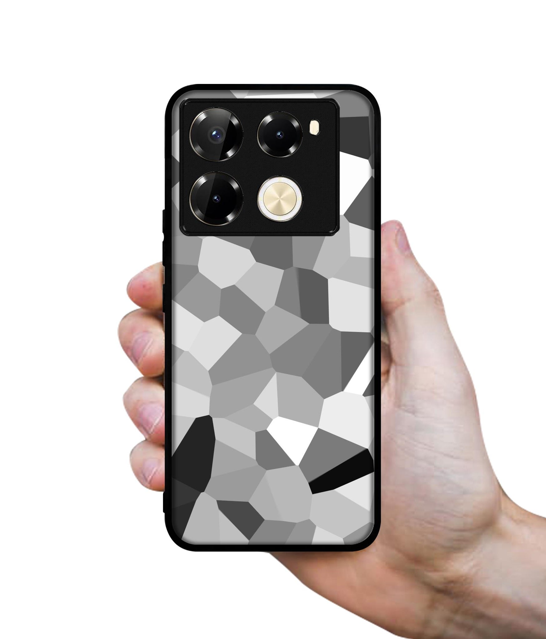 Black & White Mathematical Shape Designer 2D Printed Back Case Cover for Infinix Note 40 Pro 5G / 4G / Note 40 Pro Plus 5G