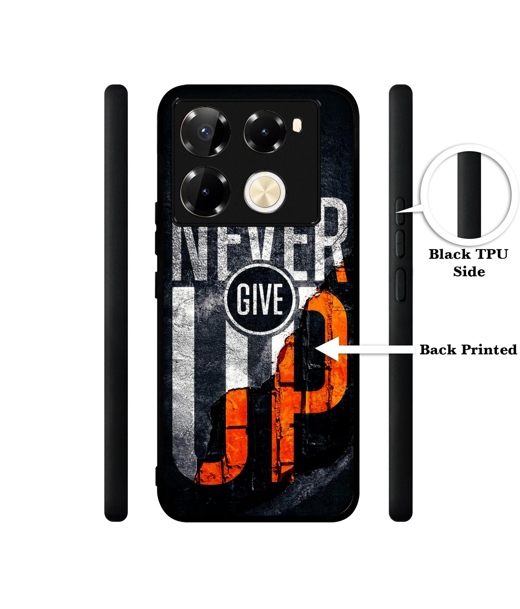 Never Give Up Designer 2D Printed Back Case Cover for Infinix Note 40 Pro 5G / 4G / Note 40 Pro Plus 5G