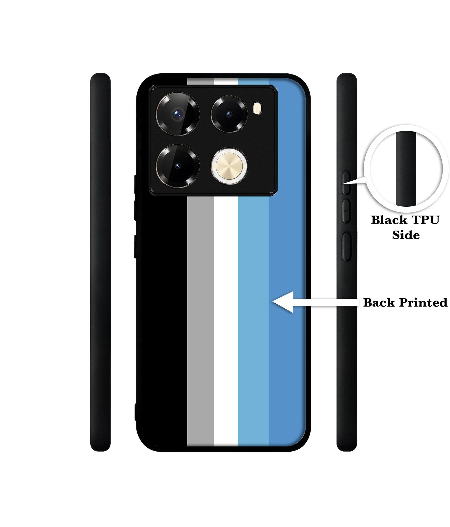 White and Blue Lines Designer 2D Printed Back Case Cover for Infinix Note 40 Pro 5G / 4G / Note 40 Pro Plus 5G