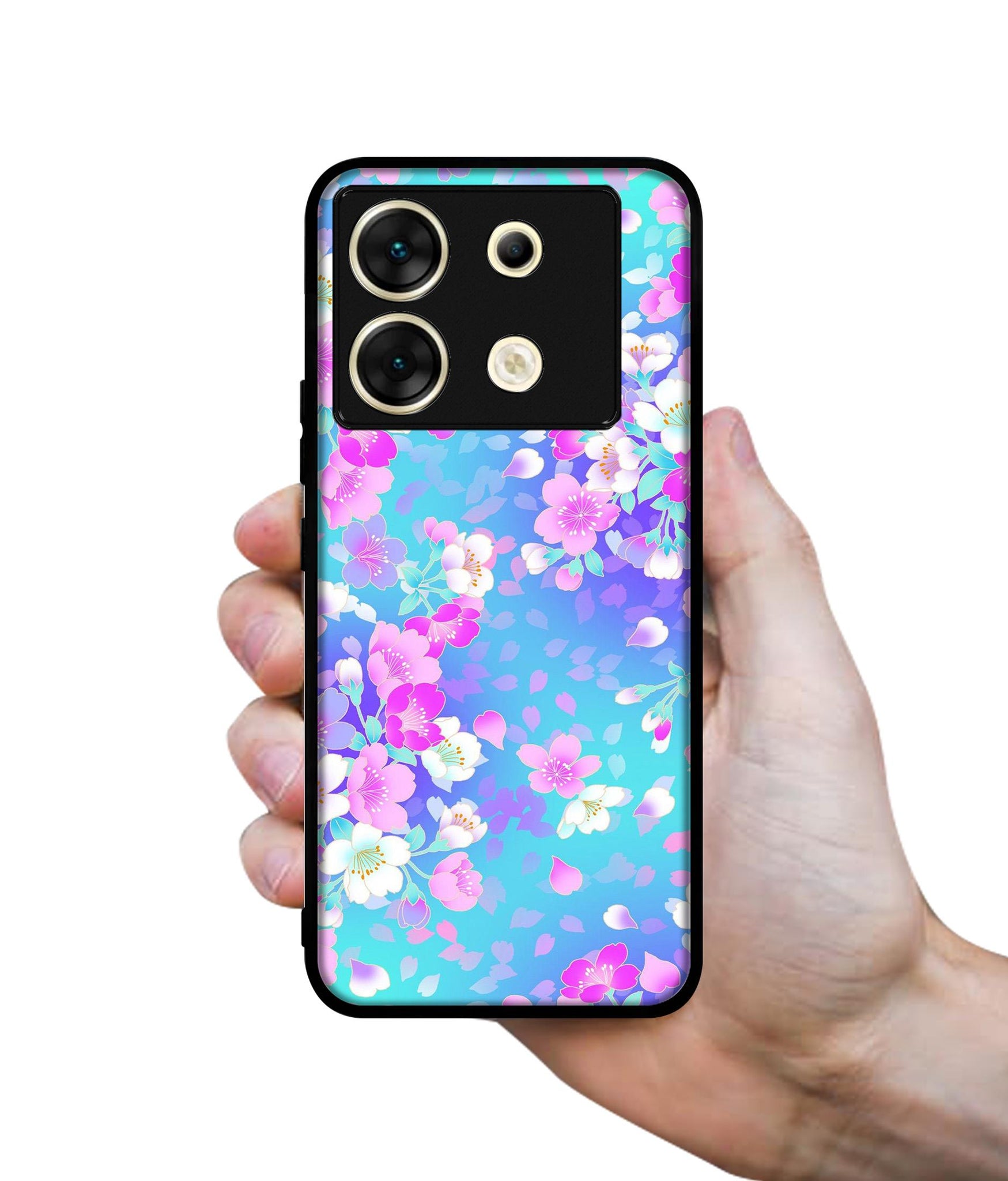 Floral Blue Pattern Designer 2D Printed Back Case Cover for Infinix Zero 30 5G