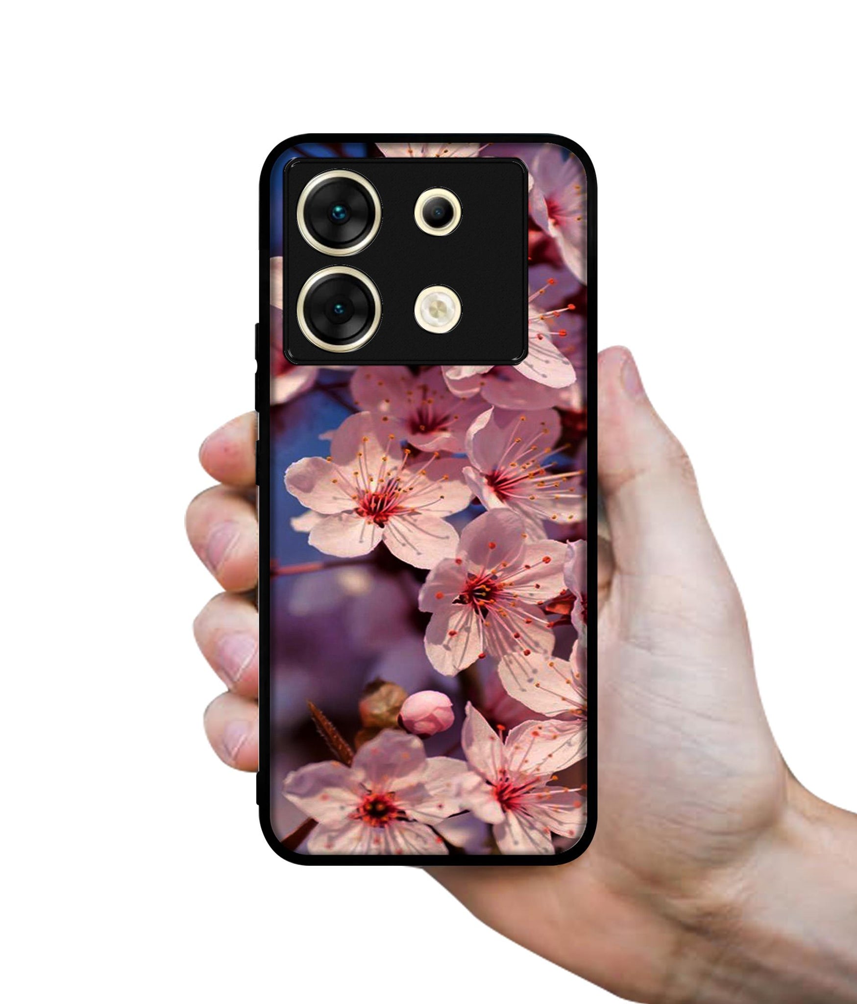 Pink Flowers Pattern Designer 2D Printed Back Case Cover for Infinix Zero 30 5G