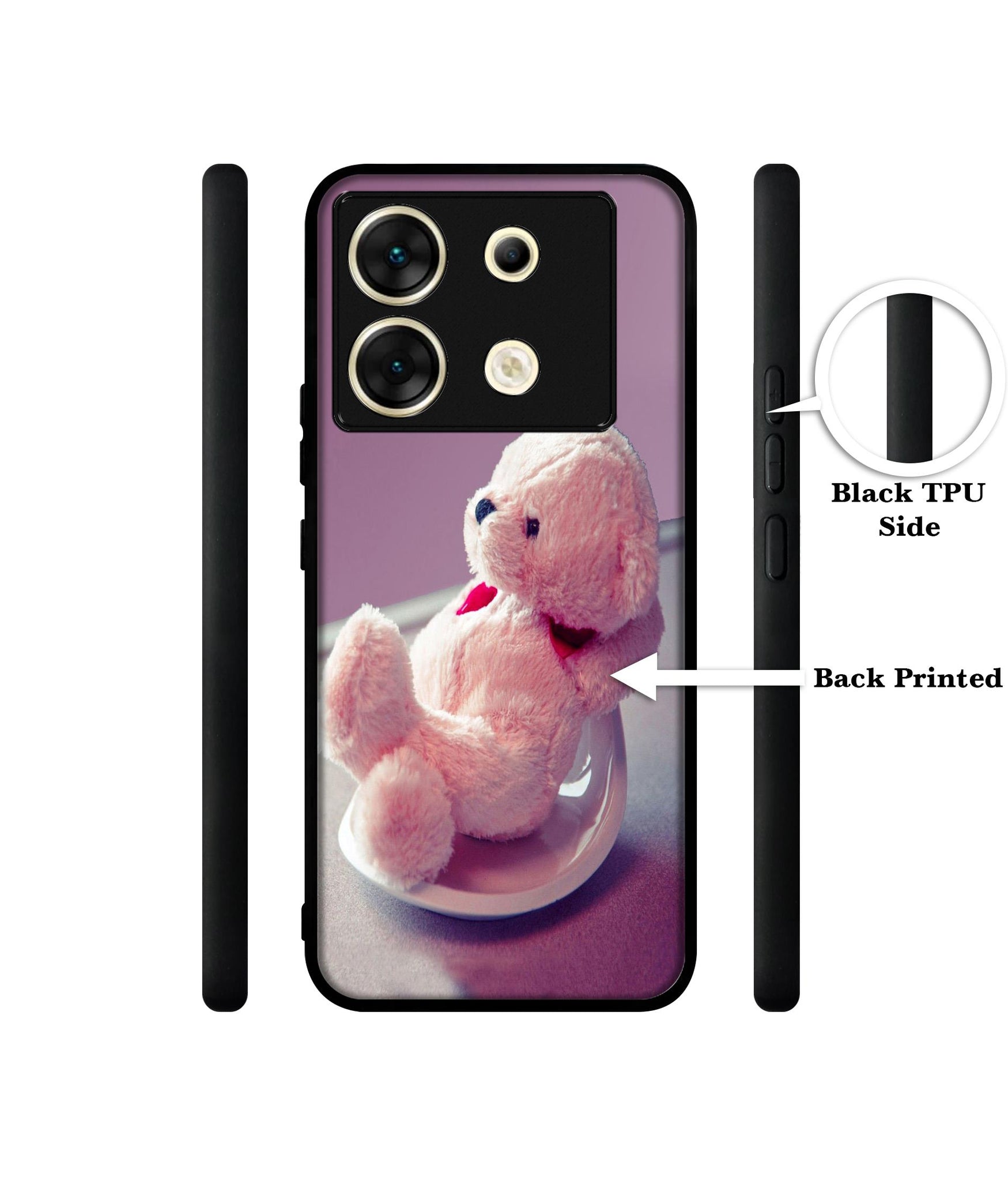 Cute Teddy Bear Designer 2D Printed Back Case Cover for Infinix Zero 30 5G