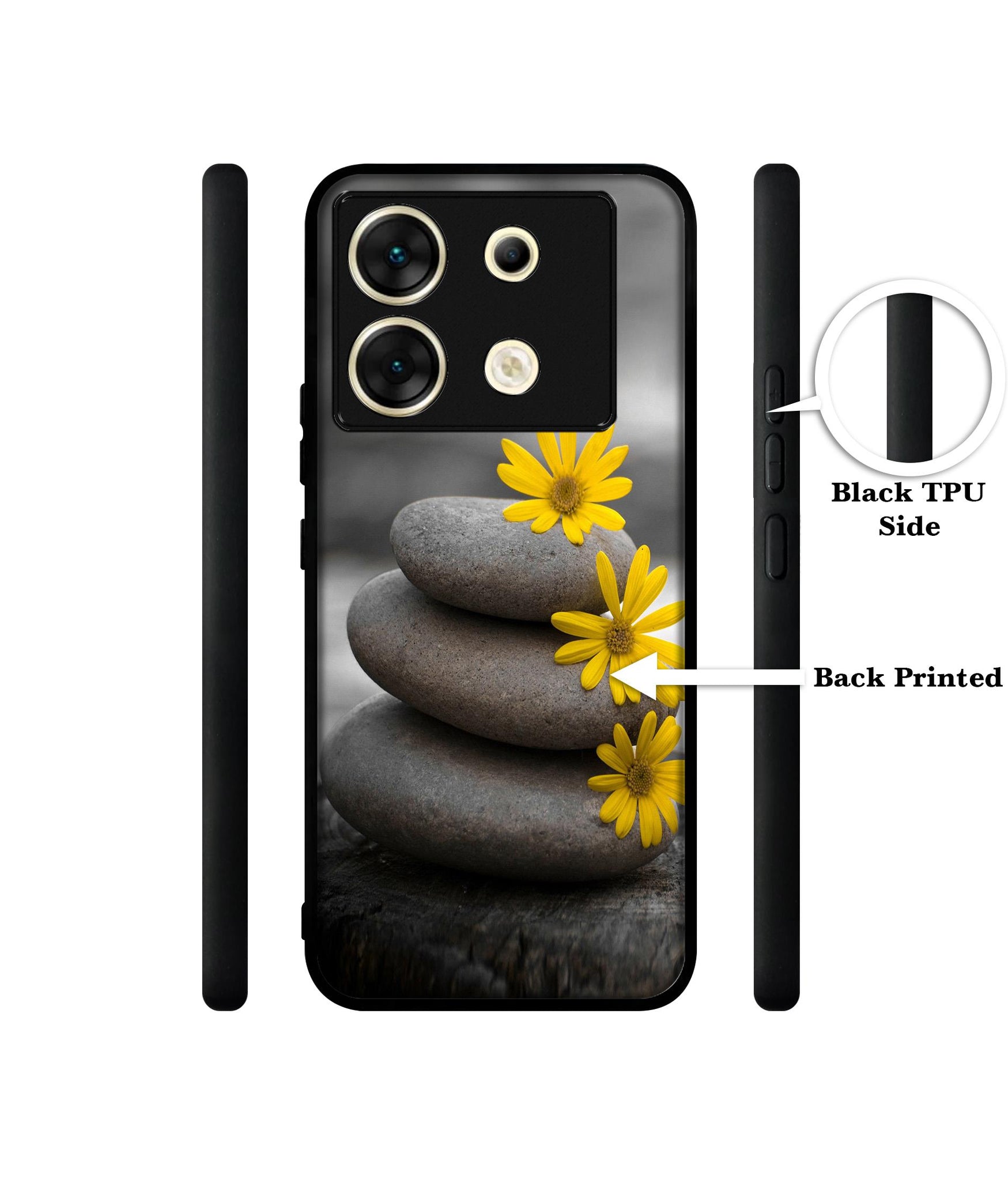 Stones And Flower Designer 2D Printed Back Case Cover for Infinix Zero 30 5G