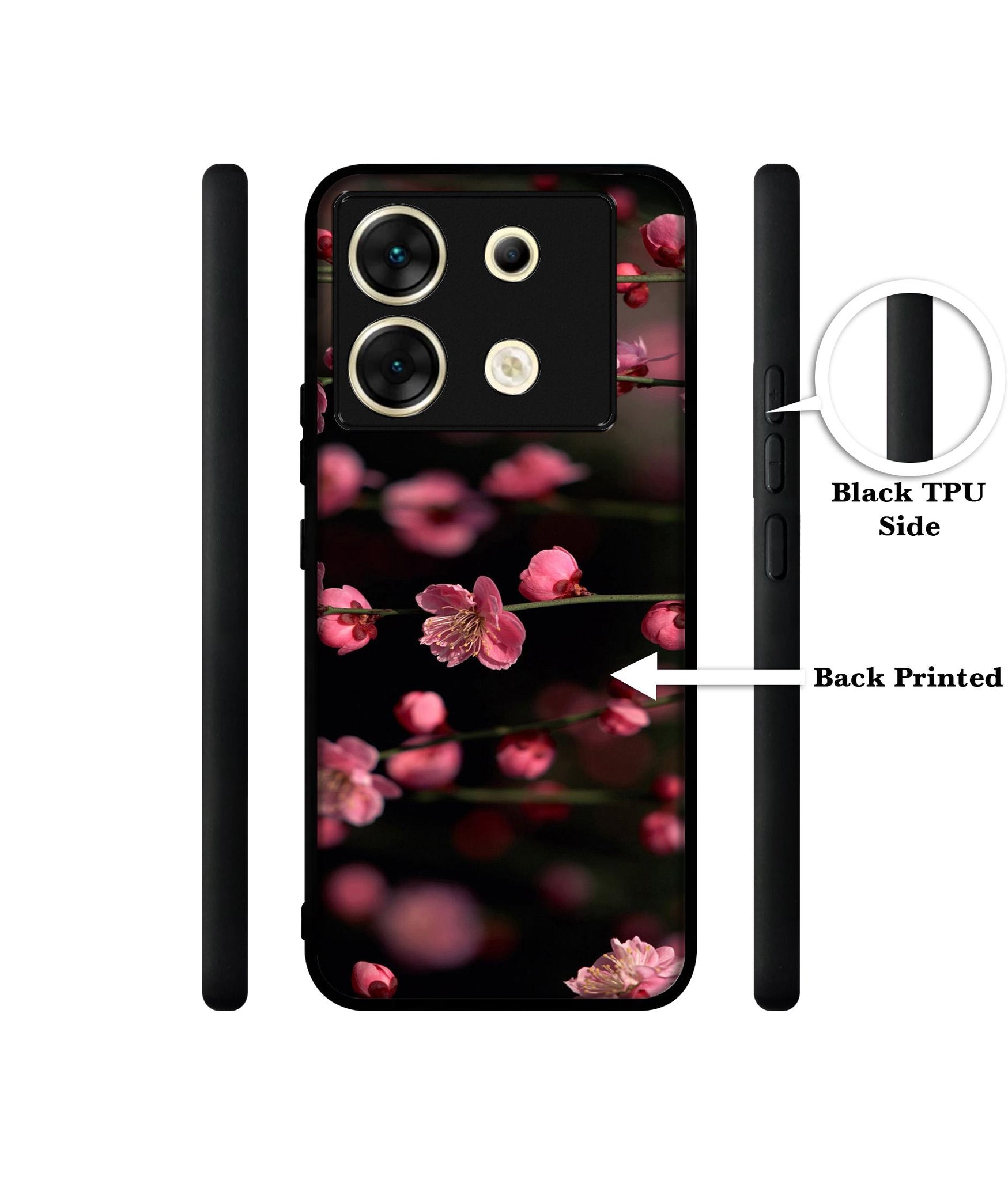 Pink Flowers Designer 2D Printed Back Case Cover for Infinix Zero 30 5G