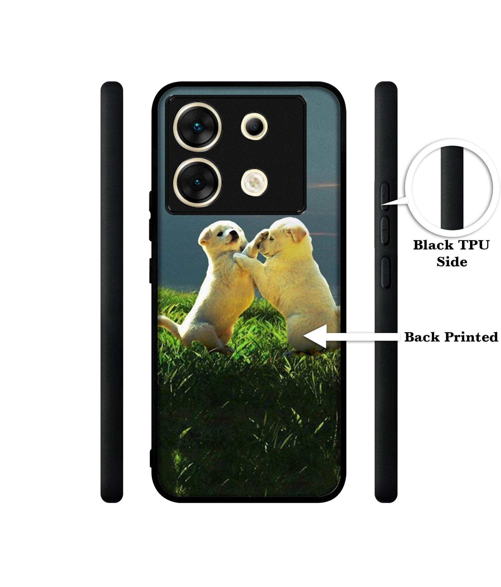 Puppy Couple Sunset Designer 2D Printed Back Case Cover for Infinix Zero 30 5G