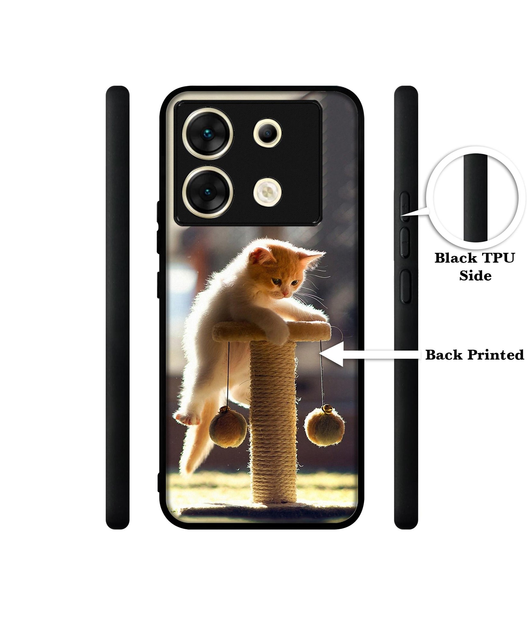Cat Climbing Designer 2D Printed Back Case Cover for Infinix Zero 30 5G