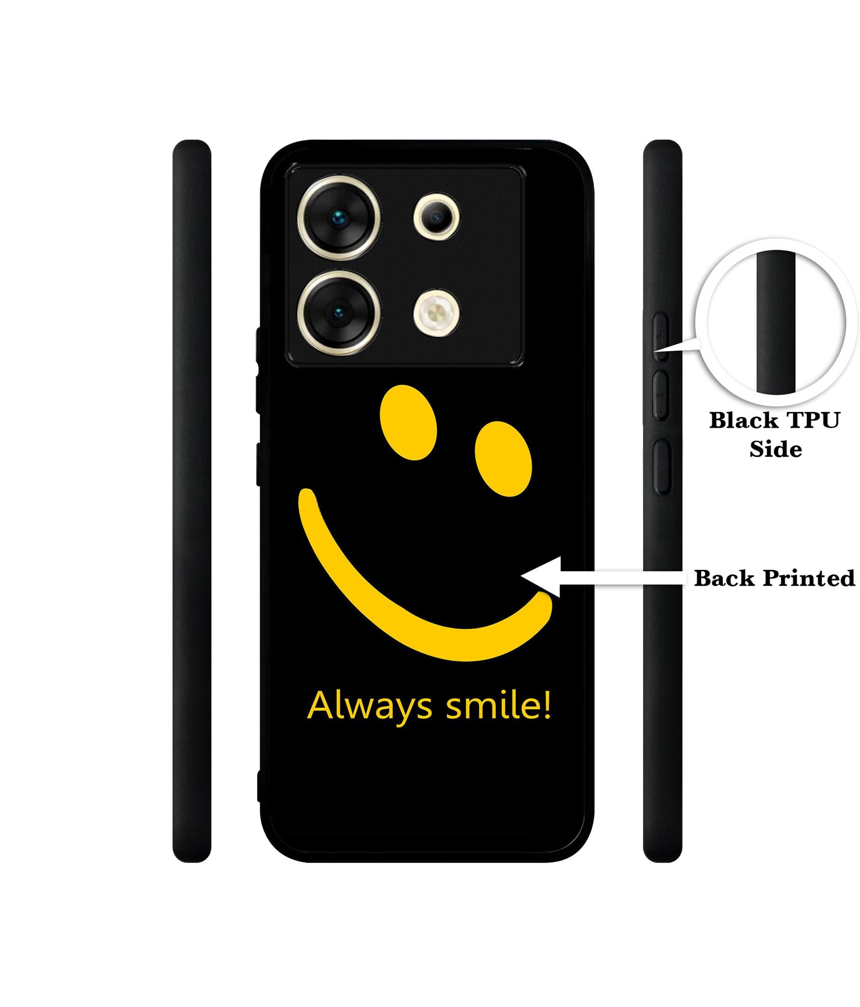 Always Smile Quote Designer 2D Printed Back Case Cover for Infinix Zero 30 5G