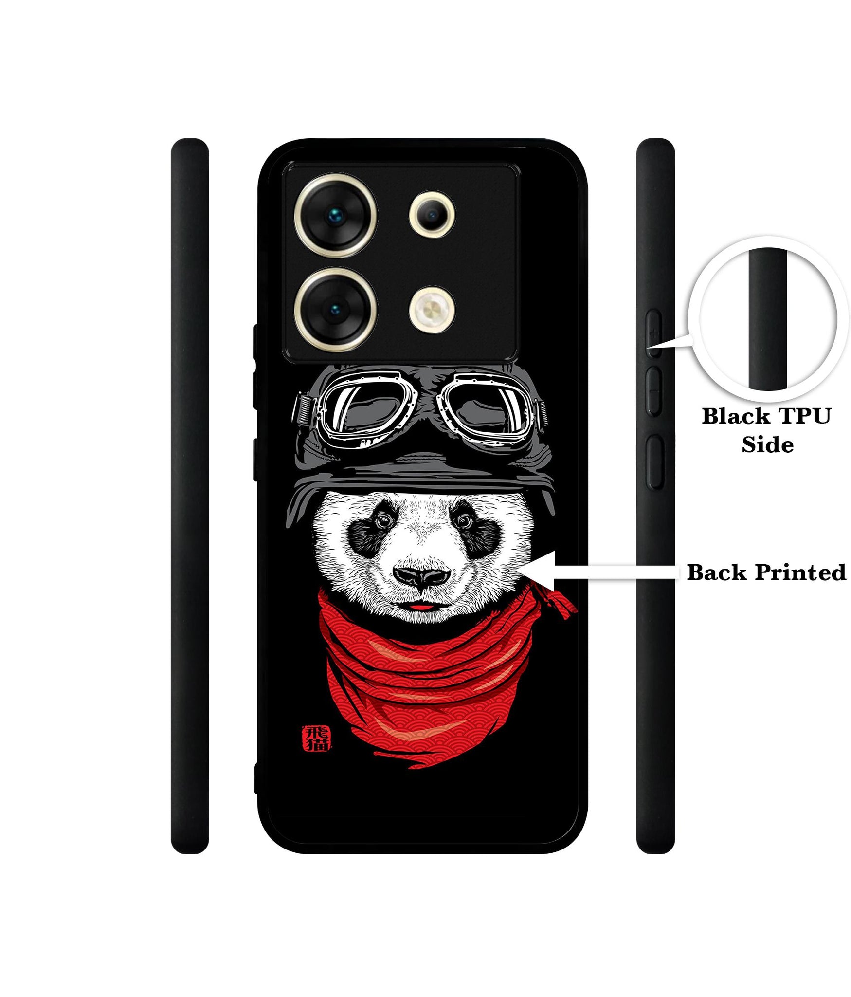 Biker Panda Designer 2D Printed Back Case Cover for Infinix Zero 30 5G