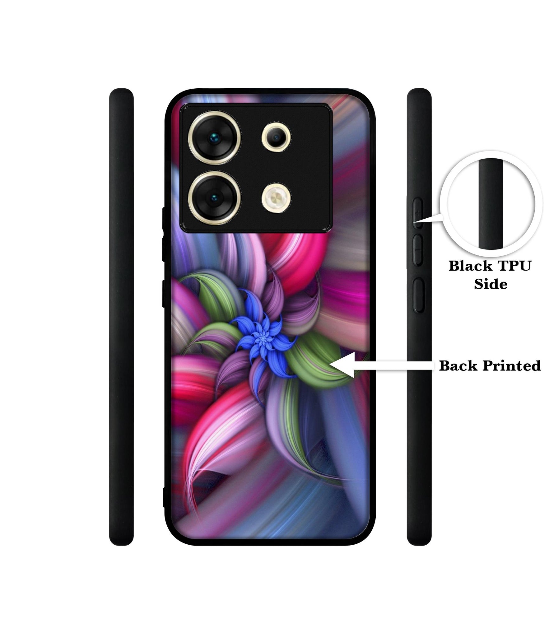 Colorful Flower Designer 2D Printed Back Case Cover for Infinix Zero 30 5G