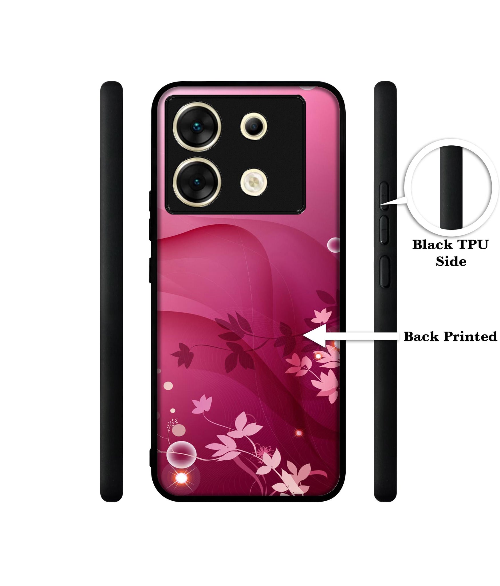 Pink Abstract Designer 2D Printed Back Case Cover for Infinix Zero 30 5G